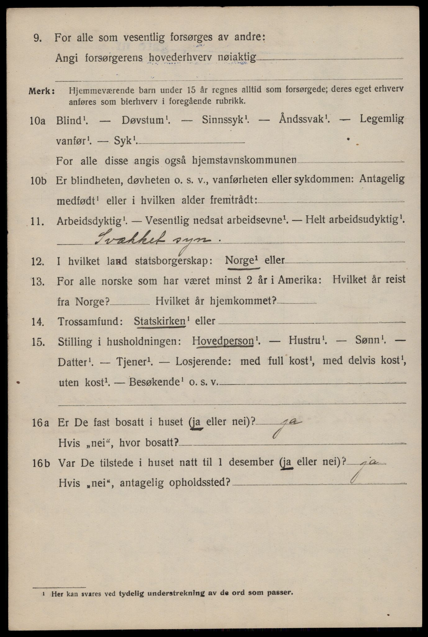 SAT, 1920 census for Trondheim, 1920, p. 91103