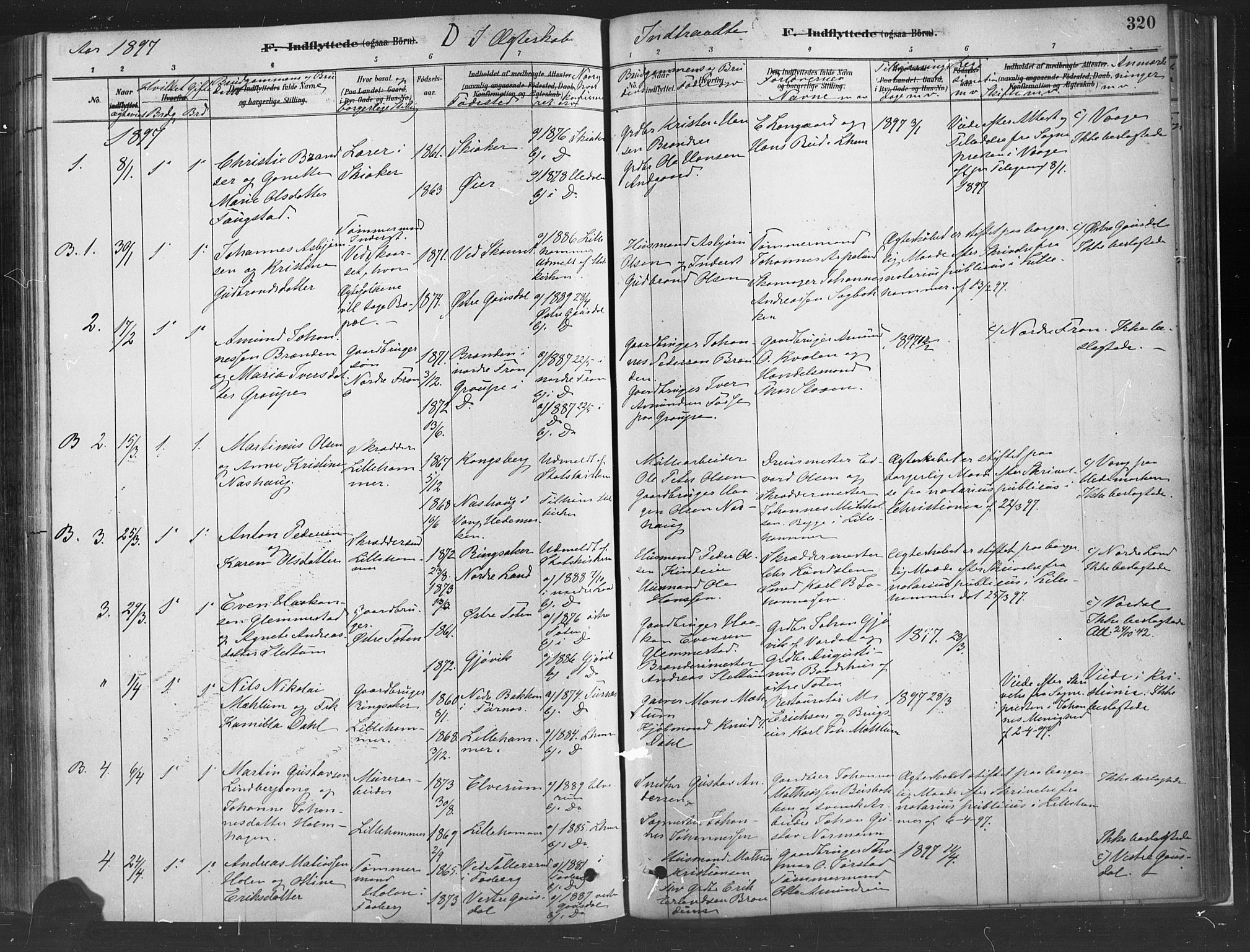 Fåberg prestekontor, SAH/PREST-086/H/Ha/Haa/L0010: Parish register (official) no. 10, 1879-1900, p. 320