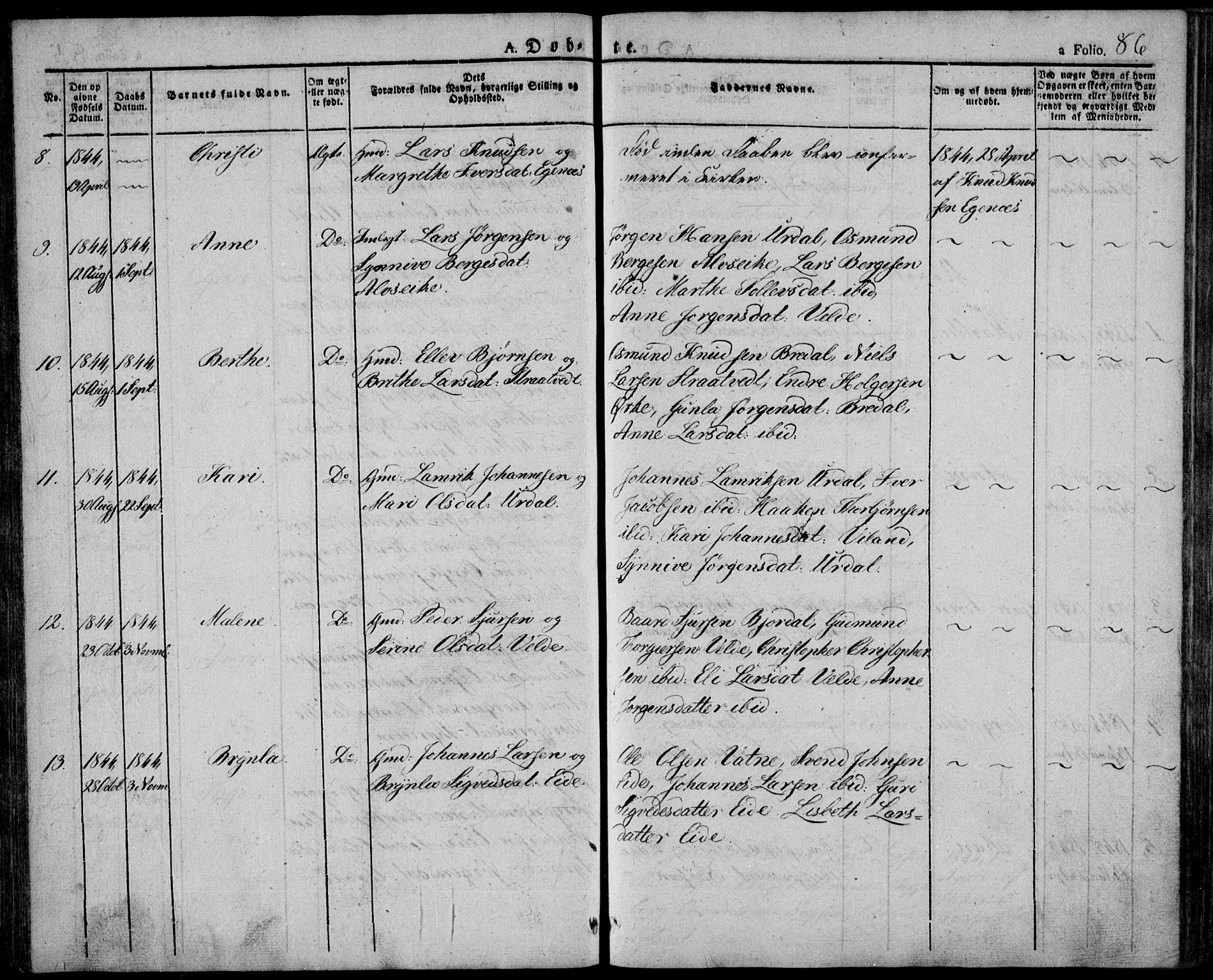 Skjold sokneprestkontor, AV/SAST-A-101847/H/Ha/Haa/L0005: Parish register (official) no. A 5, 1830-1856, p. 86