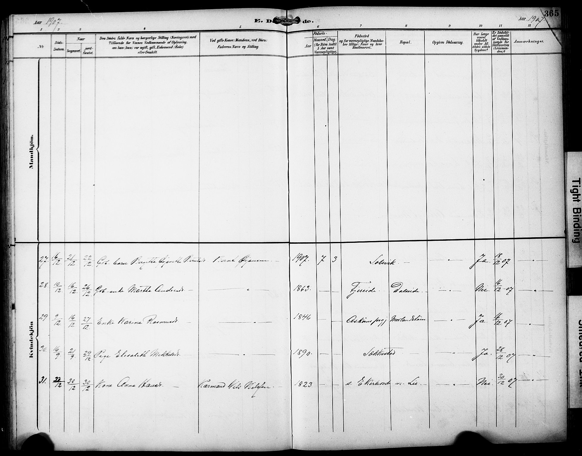 Fjell sokneprestembete, SAB/A-75301/H/Hab: Parish register (copy) no. A 5, 1899-1918, p. 365