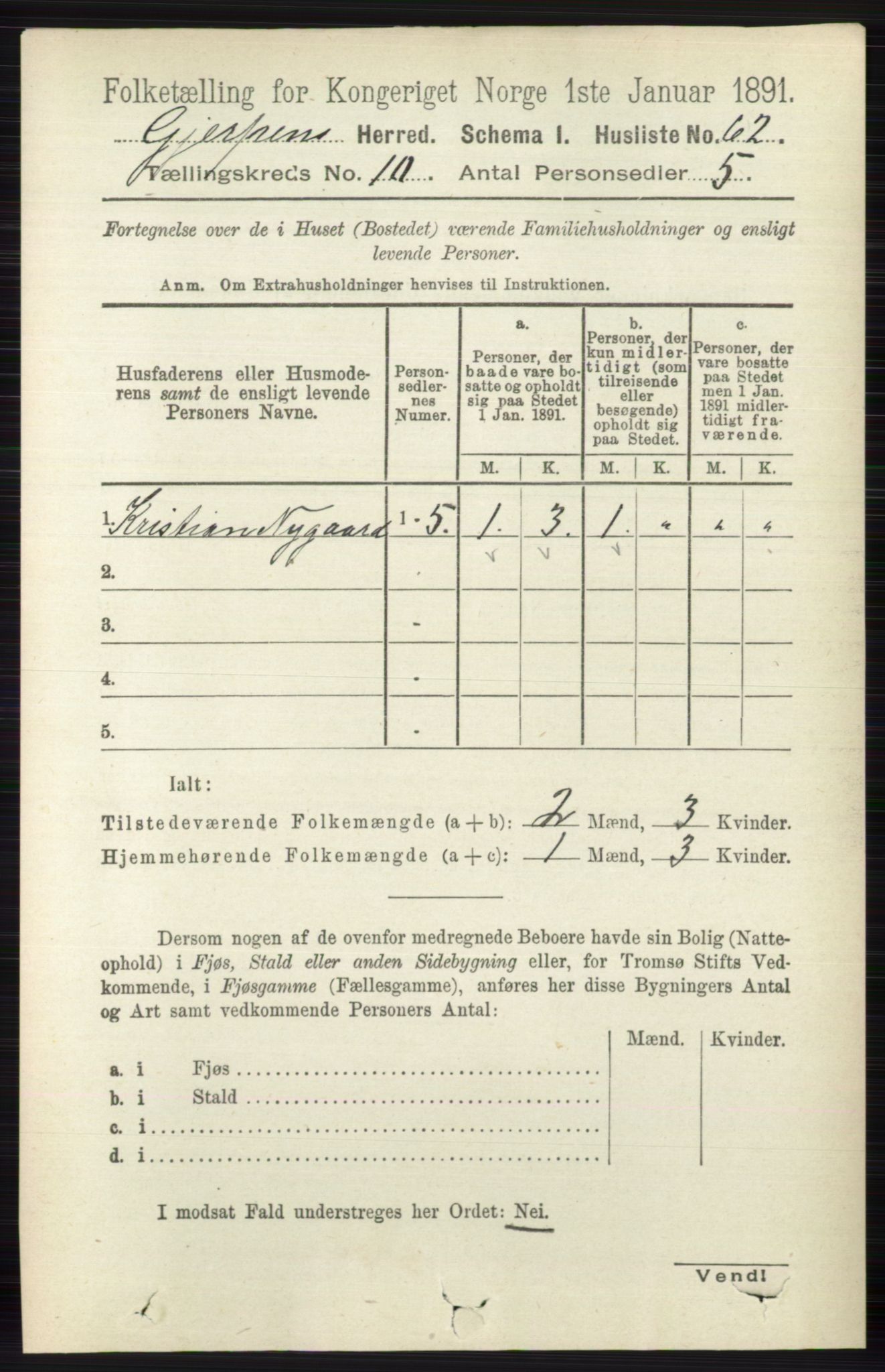 RA, 1891 census for 0812 Gjerpen, 1891, p. 6132