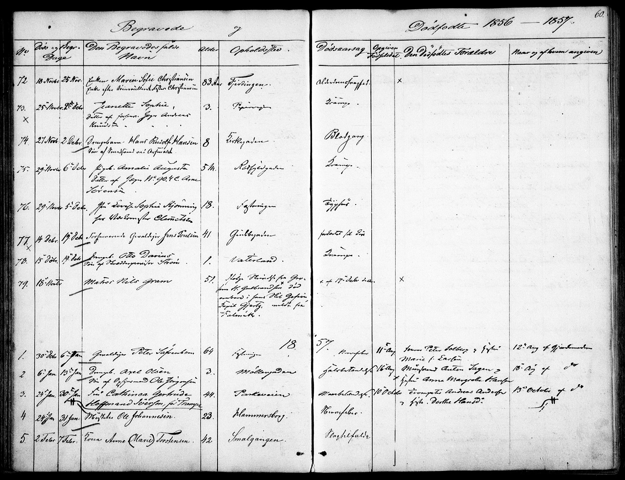 Garnisonsmenigheten Kirkebøker, SAO/A-10846/F/Fa/L0009: Parish register (official) no. 9, 1842-1859, p. 60