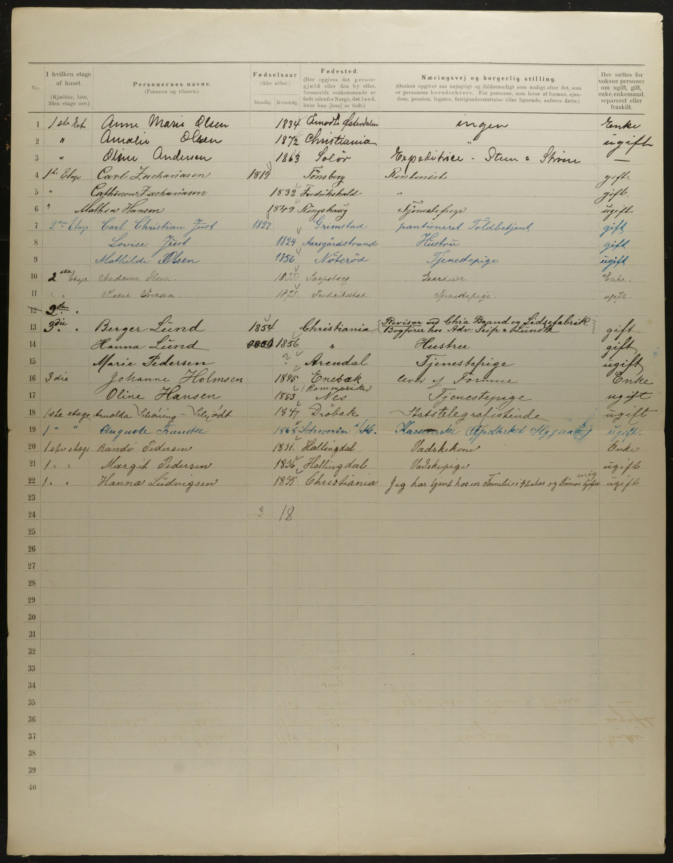 OBA, Municipal Census 1901 for Kristiania, 1901, p. 7431