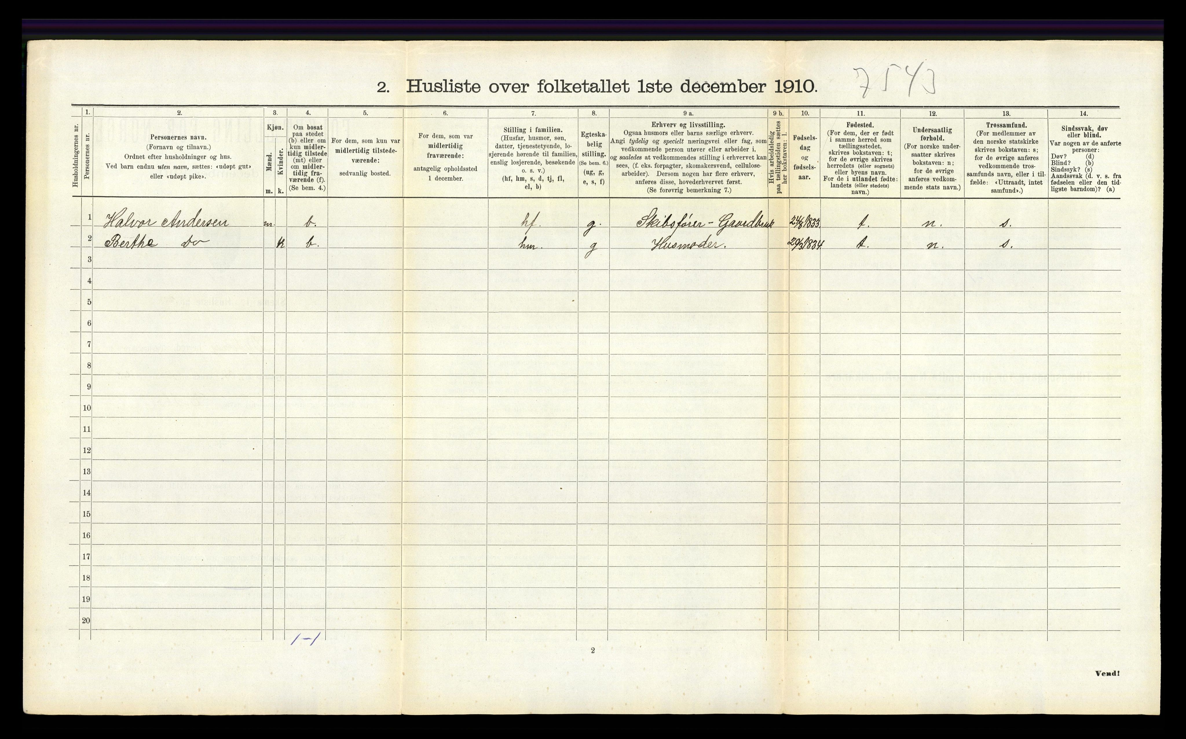 RA, 1910 census for Dypvåg, 1910, p. 815