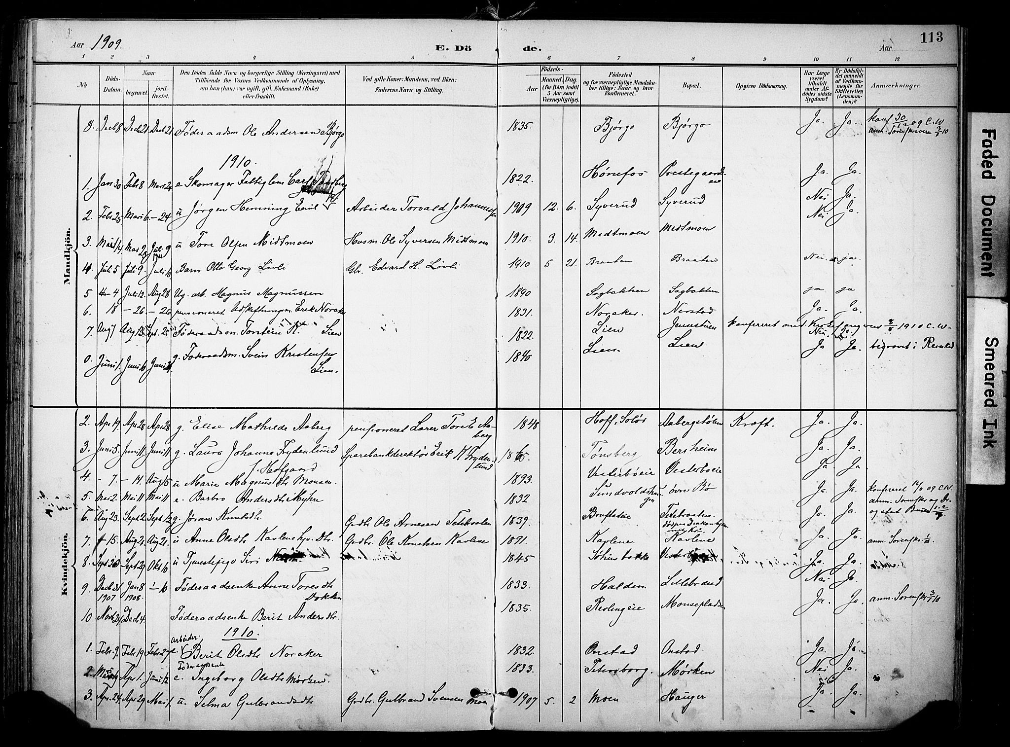 Nord-Aurdal prestekontor, SAH/PREST-132/H/Ha/Haa/L0014: Parish register (official) no. 14, 1896-1912, p. 113