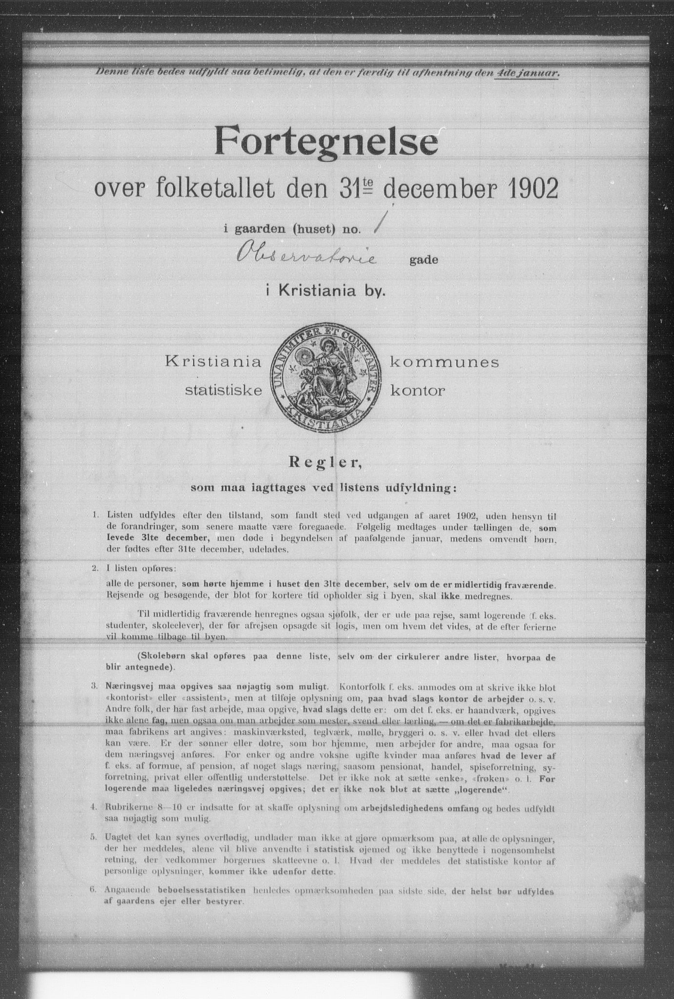 OBA, Municipal Census 1902 for Kristiania, 1902, p. 14096