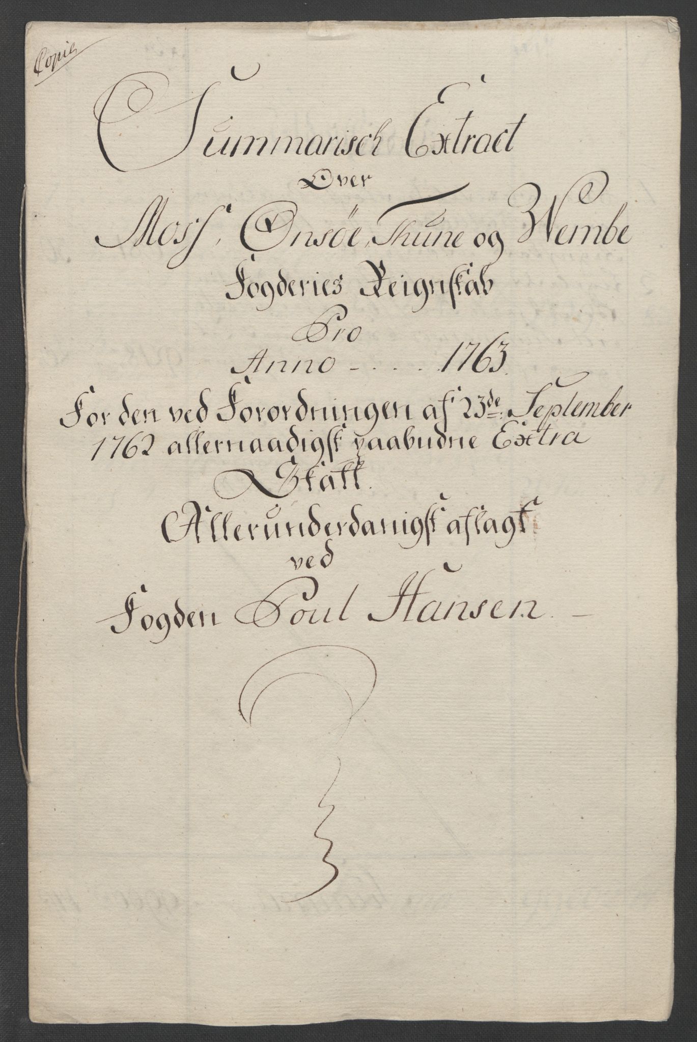 Rentekammeret inntil 1814, Reviderte regnskaper, Fogderegnskap, AV/RA-EA-4092/R04/L0261: Ekstraskatten Moss, Onsøy, Tune, Veme og Åbygge, 1763, p. 20