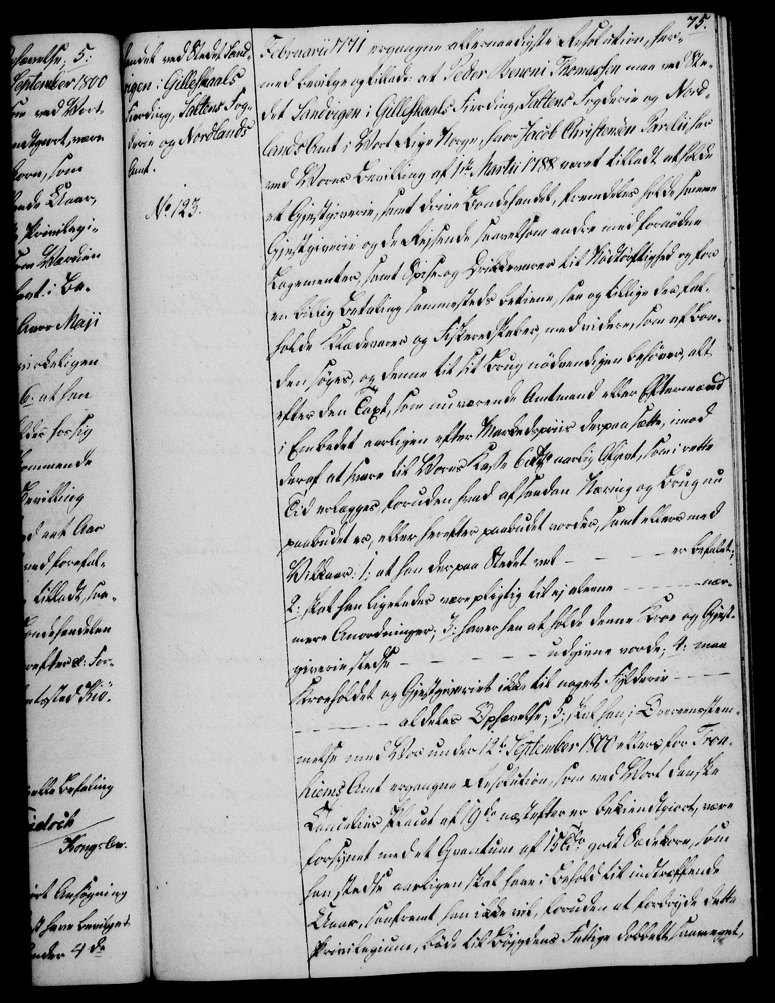 Rentekammeret, Kammerkanselliet, AV/RA-EA-3111/G/Gg/Gga/L0018: Norsk ekspedisjonsprotokoll med register (merket RK 53.18), 1804-1806, p. 75