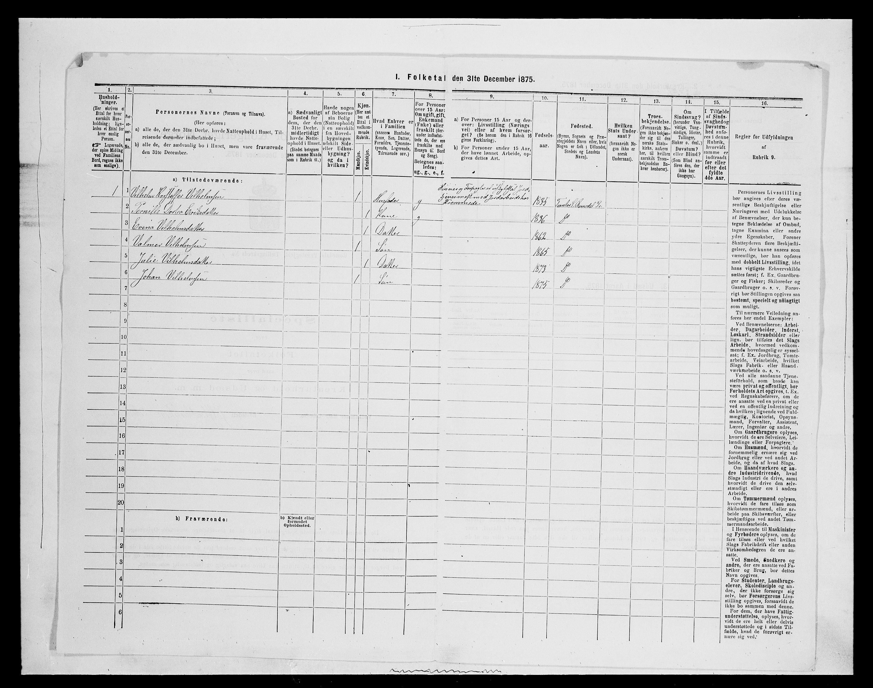 SAH, 1875 census for 0416P Romedal, 1875, p. 1200