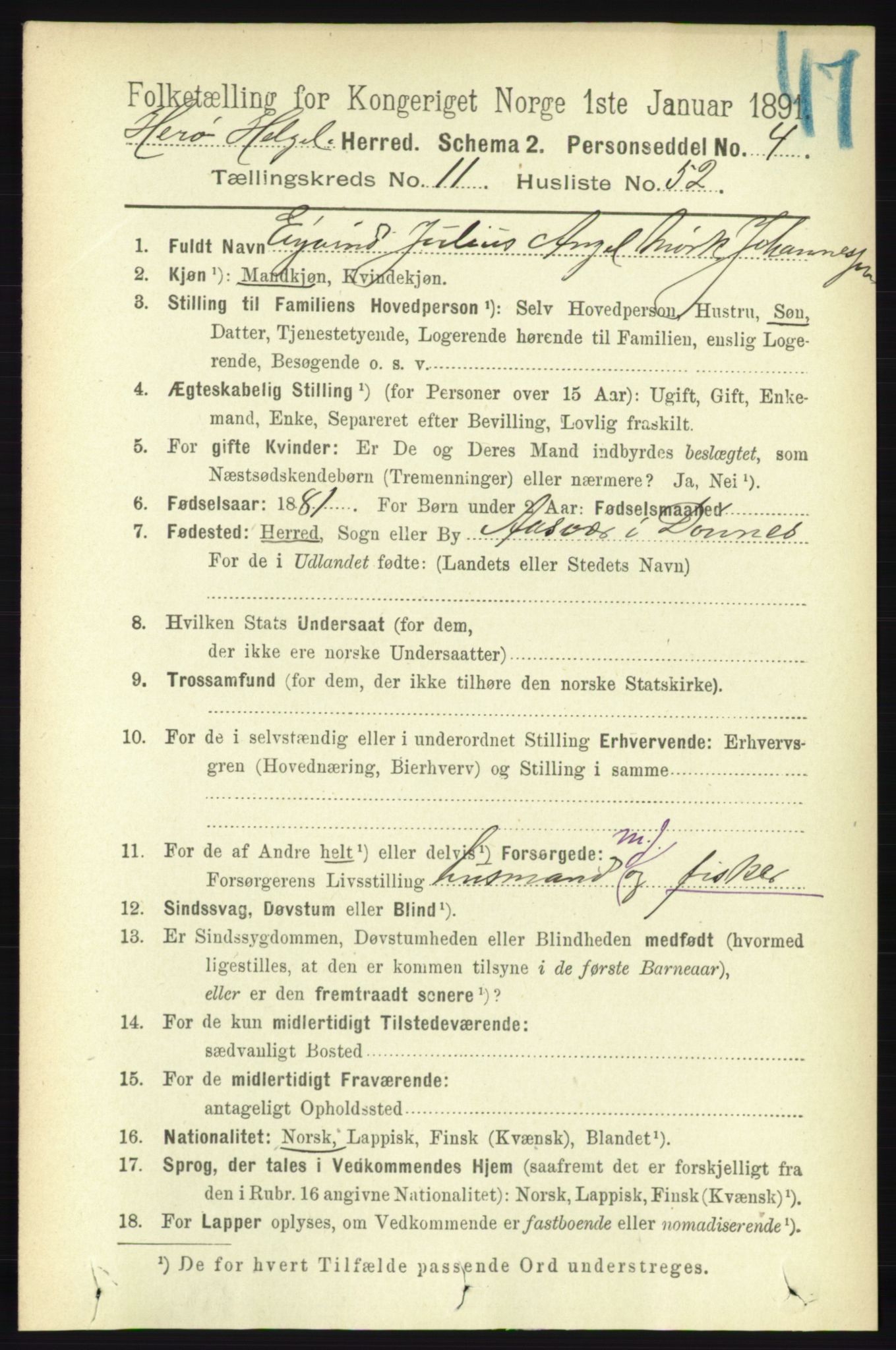 RA, 1891 census for 1818 Herøy, 1891, p. 4702