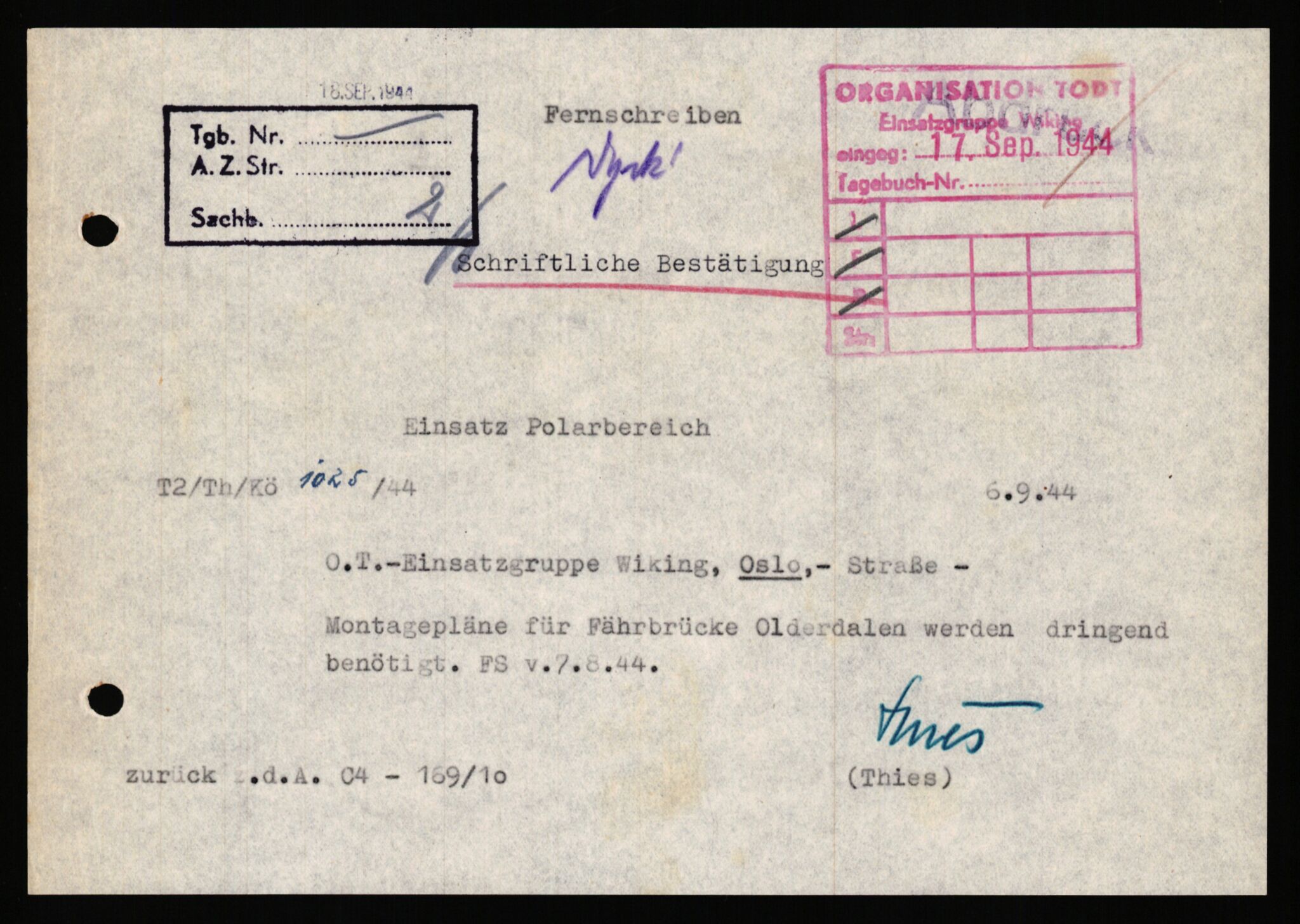 Tyske arkiver, Organisation Todt (OT), Einsatzgruppe Wiking, AV/RA-RAFA-2188/1/E/E2/E2d/L0023: Fähren und Anlegen, 1942-1944, p. 55