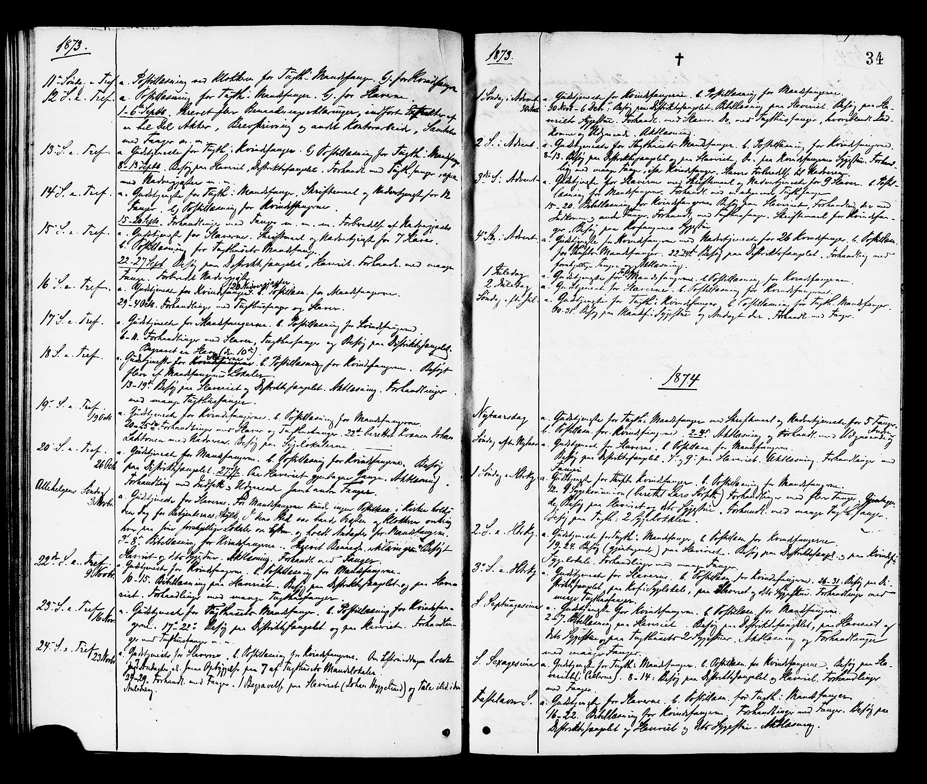 Ministerialprotokoller, klokkerbøker og fødselsregistre - Sør-Trøndelag, SAT/A-1456/624/L0482: Parish register (official) no. 624A03, 1870-1918, p. 34