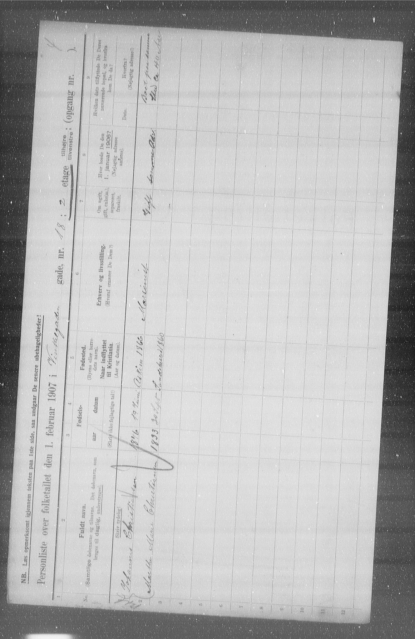 OBA, Municipal Census 1907 for Kristiania, 1907, p. 63124