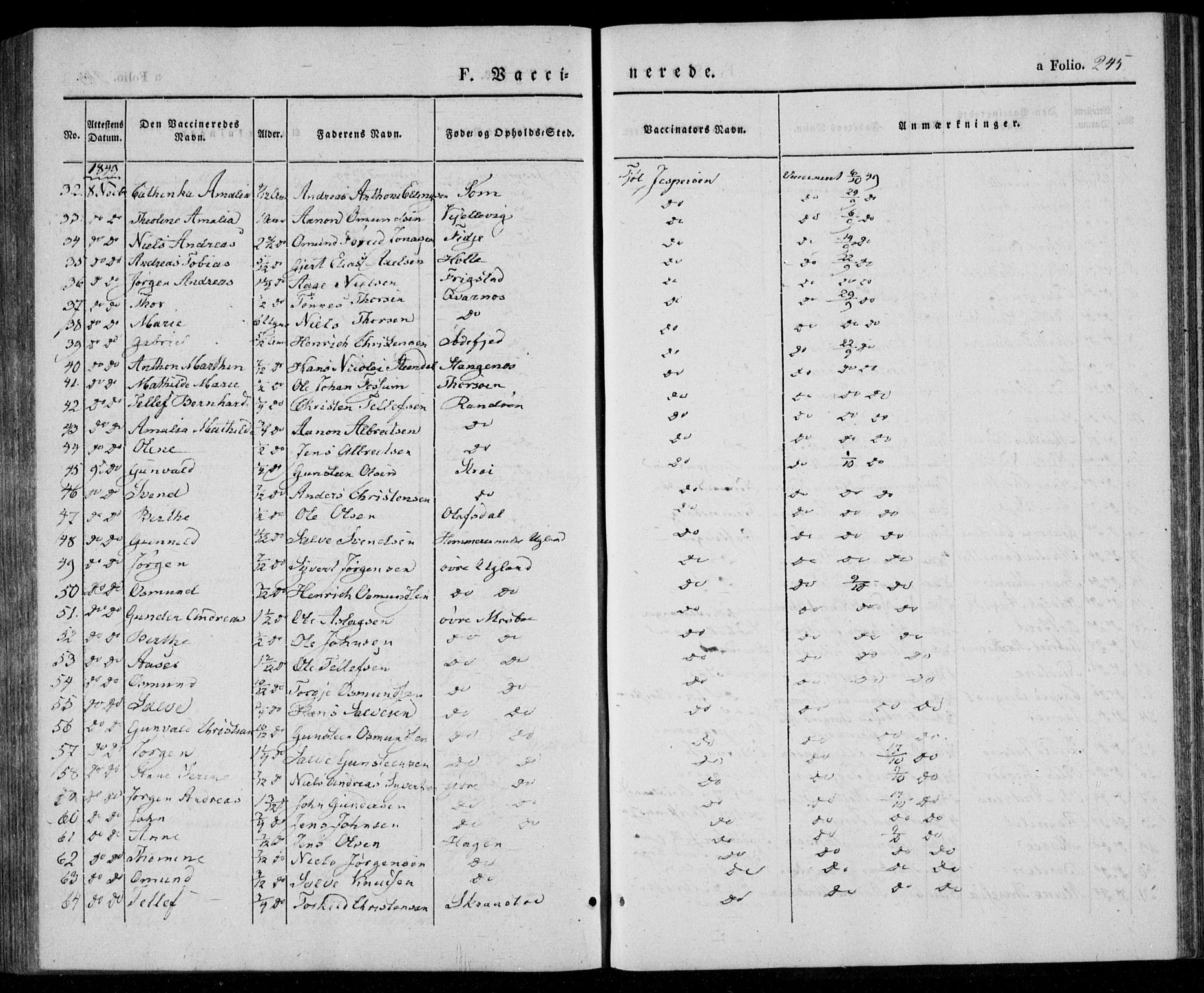 Oddernes sokneprestkontor, AV/SAK-1111-0033/F/Fa/Faa/L0006: Parish register (official) no. A 6, 1838-1851, p. 245