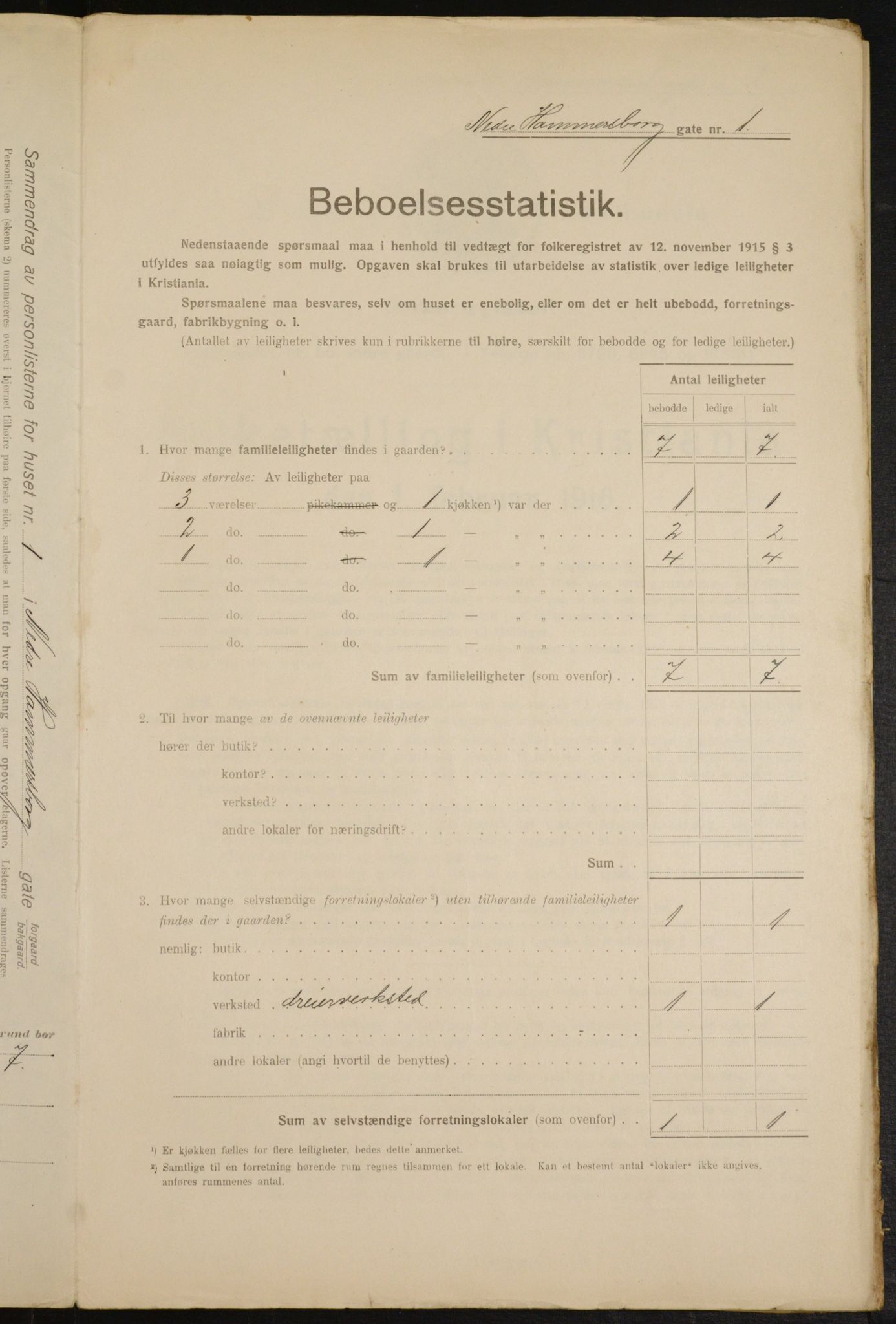 OBA, Municipal Census 1916 for Kristiania, 1916, p. 70894