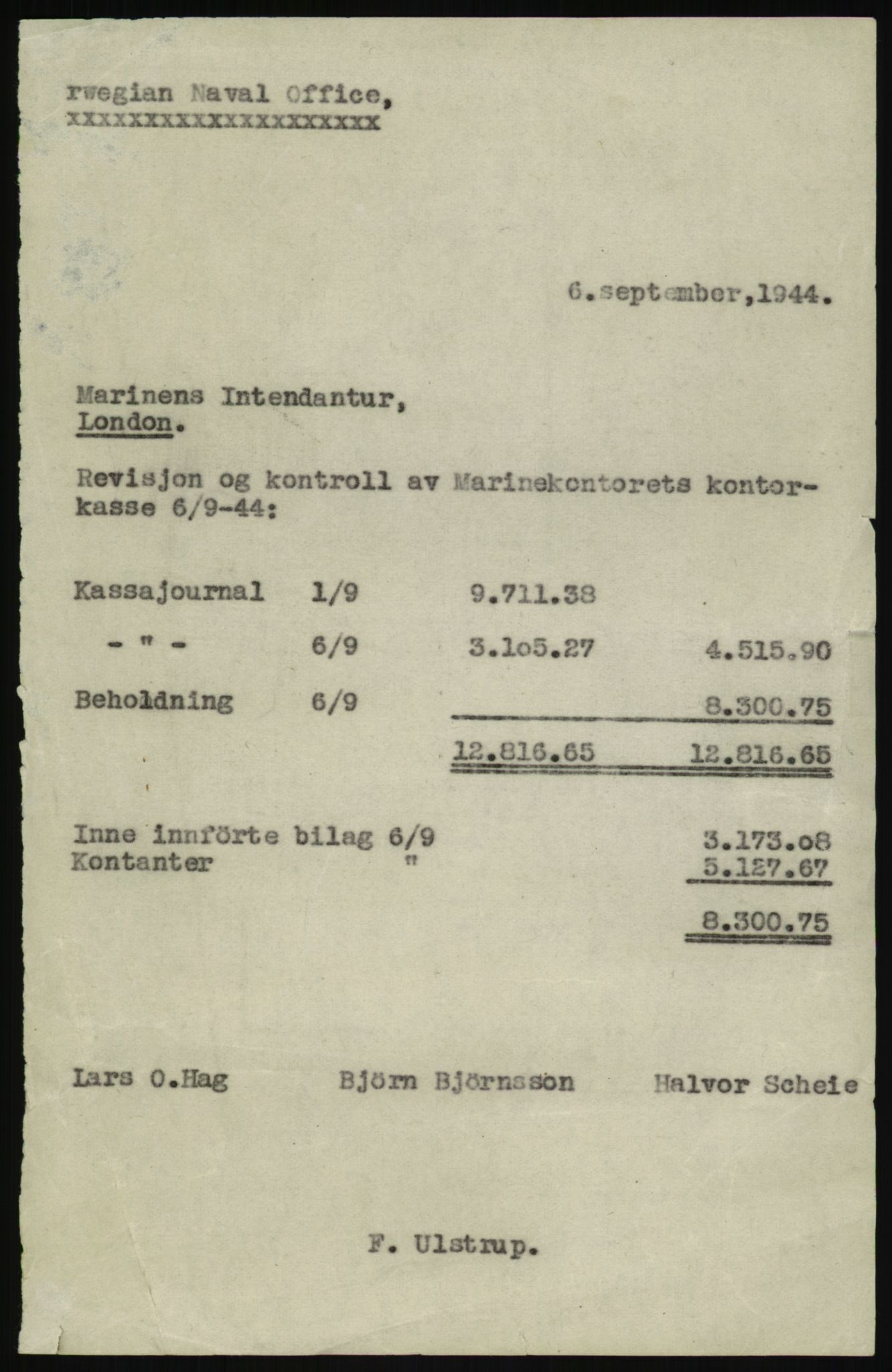 Forsvaret, Sjøforsvarets overkommando, RA/RAFA-2035/D/Dc/L0141: --, 1940-1945, p. 1