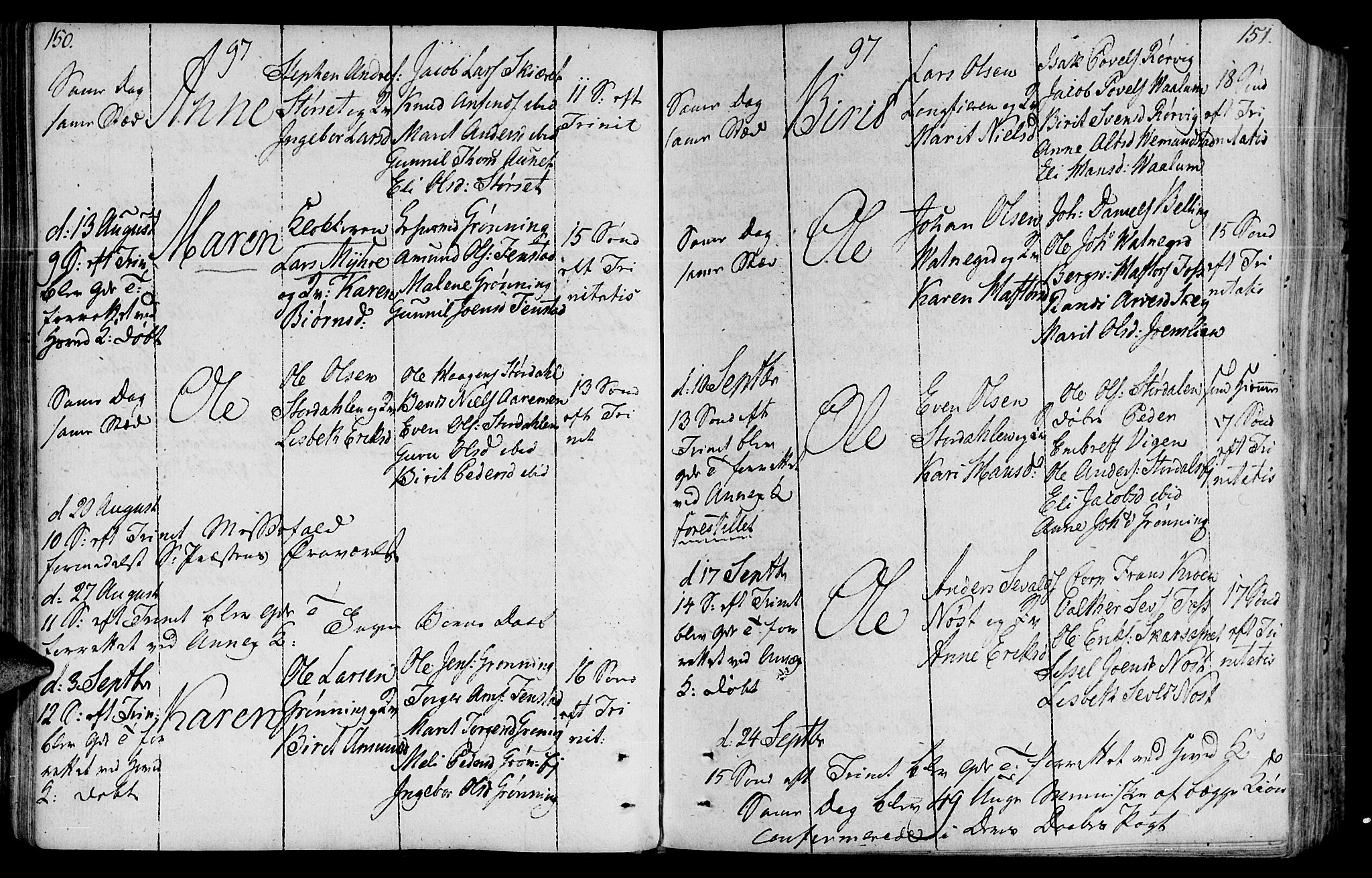 Ministerialprotokoller, klokkerbøker og fødselsregistre - Sør-Trøndelag, AV/SAT-A-1456/646/L0606: Parish register (official) no. 646A04, 1791-1805, p. 150-151