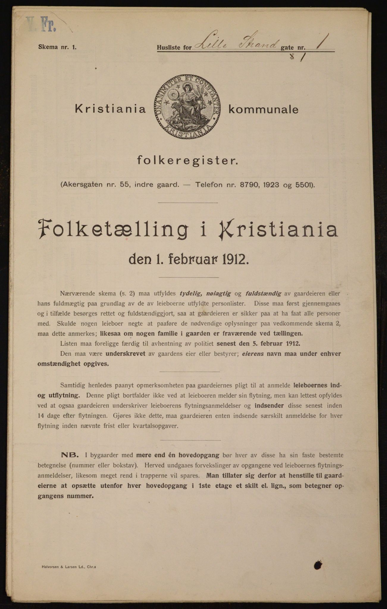 OBA, Municipal Census 1912 for Kristiania, 1912, p. 57917