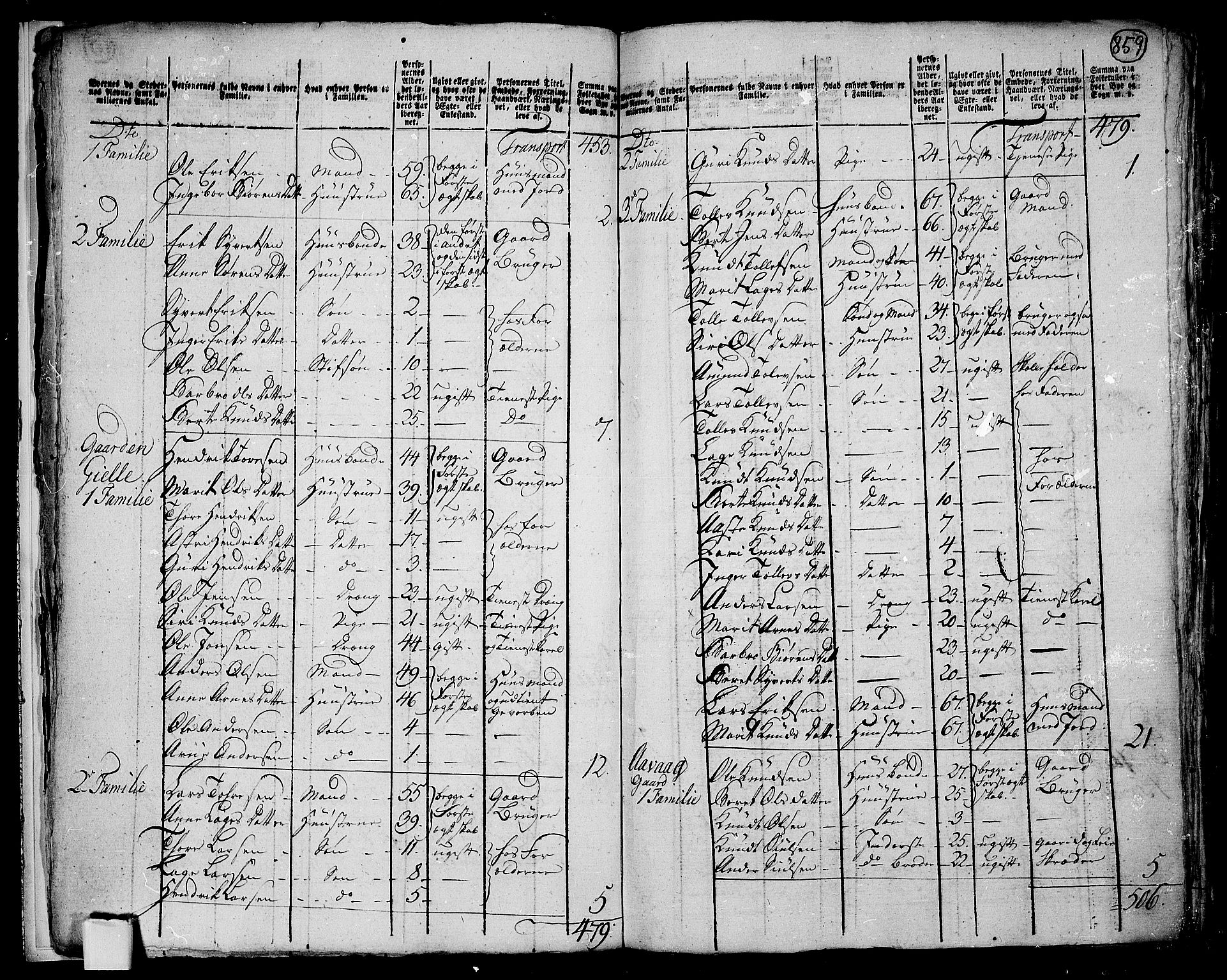 RA, 1801 census for 0542P Aurdal, 1801, p. 858b-859a