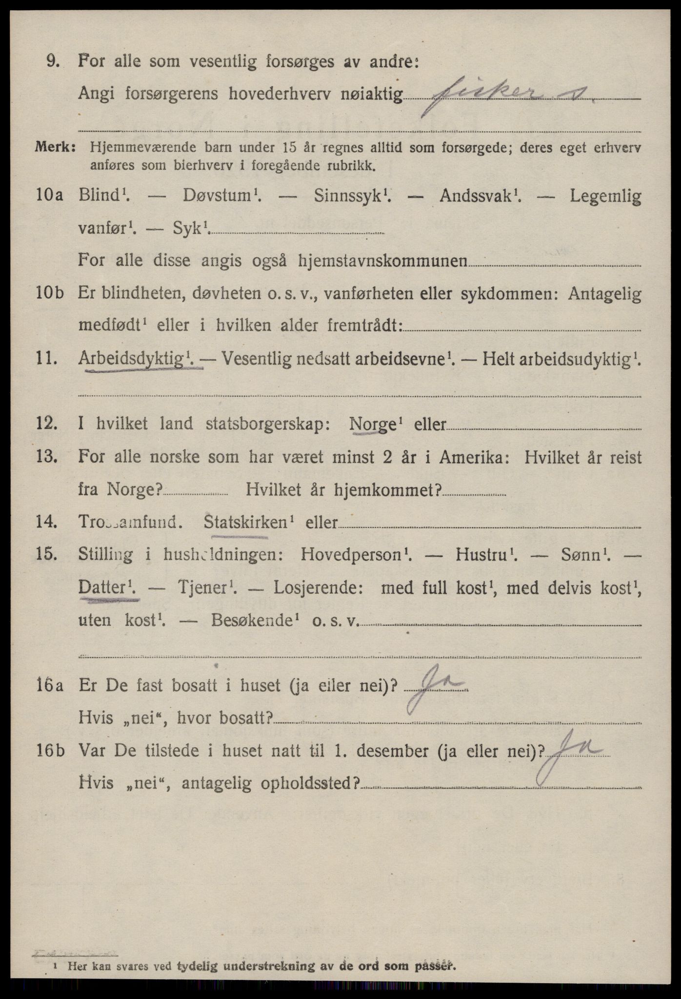 SAT, 1920 census for Hustad, 1920, p. 2952