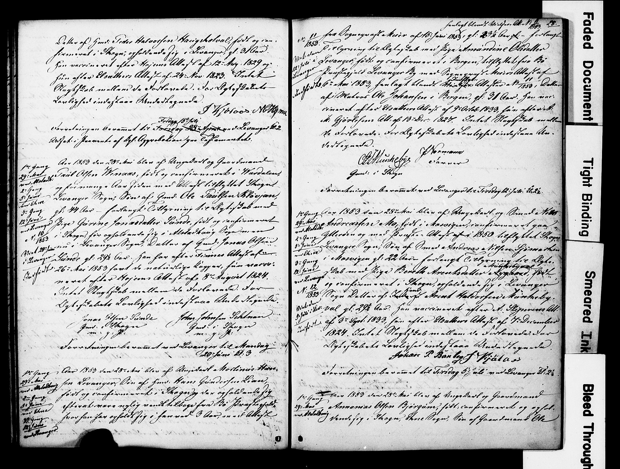 Ministerialprotokoller, klokkerbøker og fødselsregistre - Nord-Trøndelag, AV/SAT-A-1458/717/L0161: Best man's statements no. 717A11, 1850-1895, p. 28
