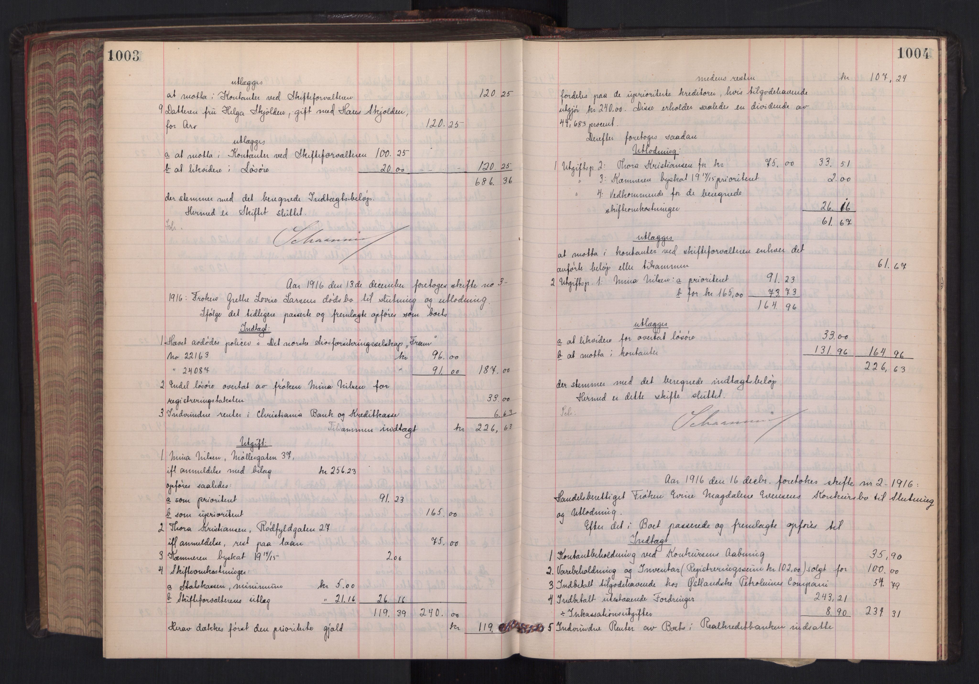 Oslo skifterett, AV/SAO-A-10383/H/Hd/Hdb/L0011: Skifteutlodningsprotokoll, 1915-1917, p. 1003-1004