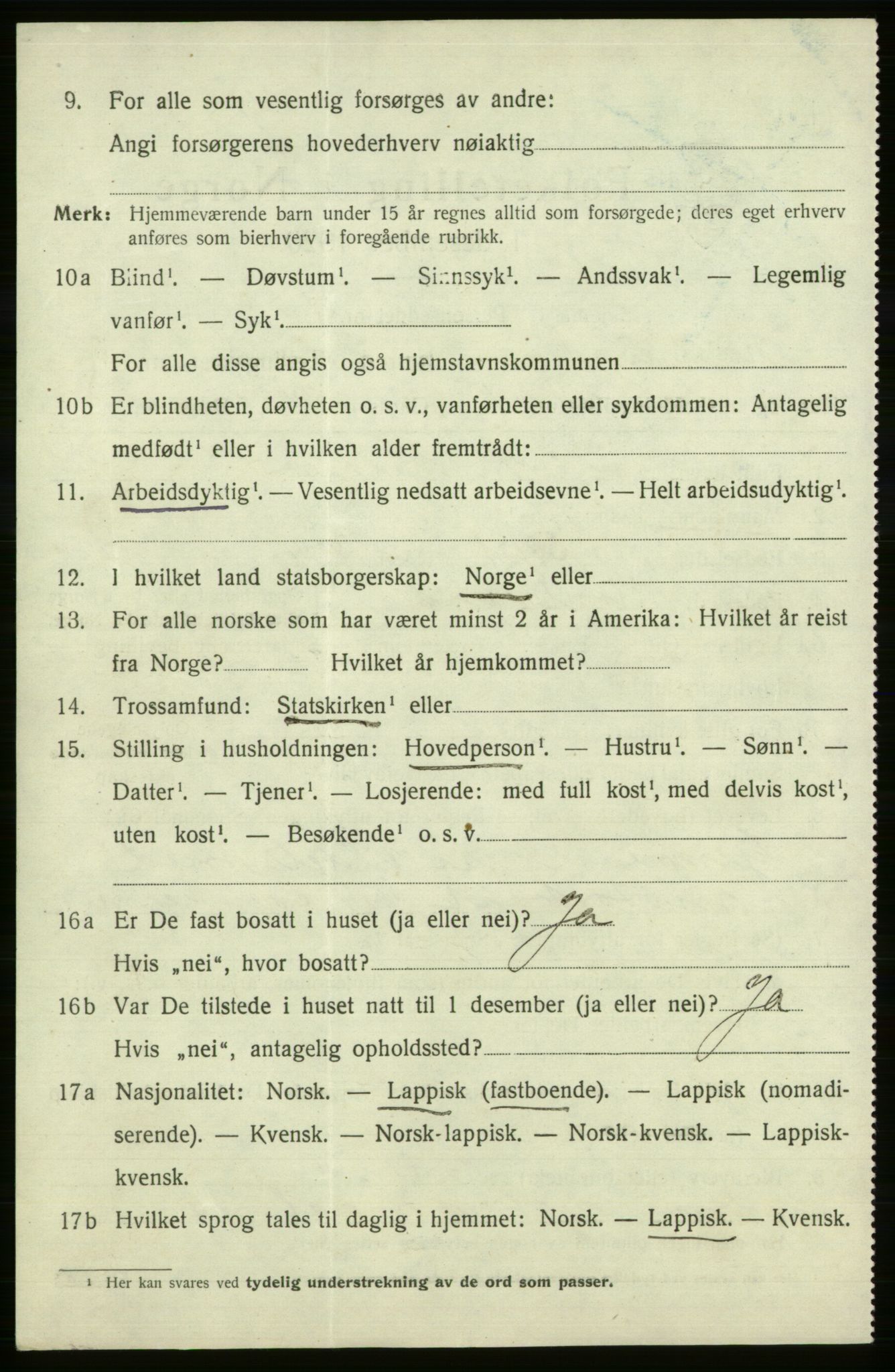 SATØ, 1920 census for , 1920, p. 2447