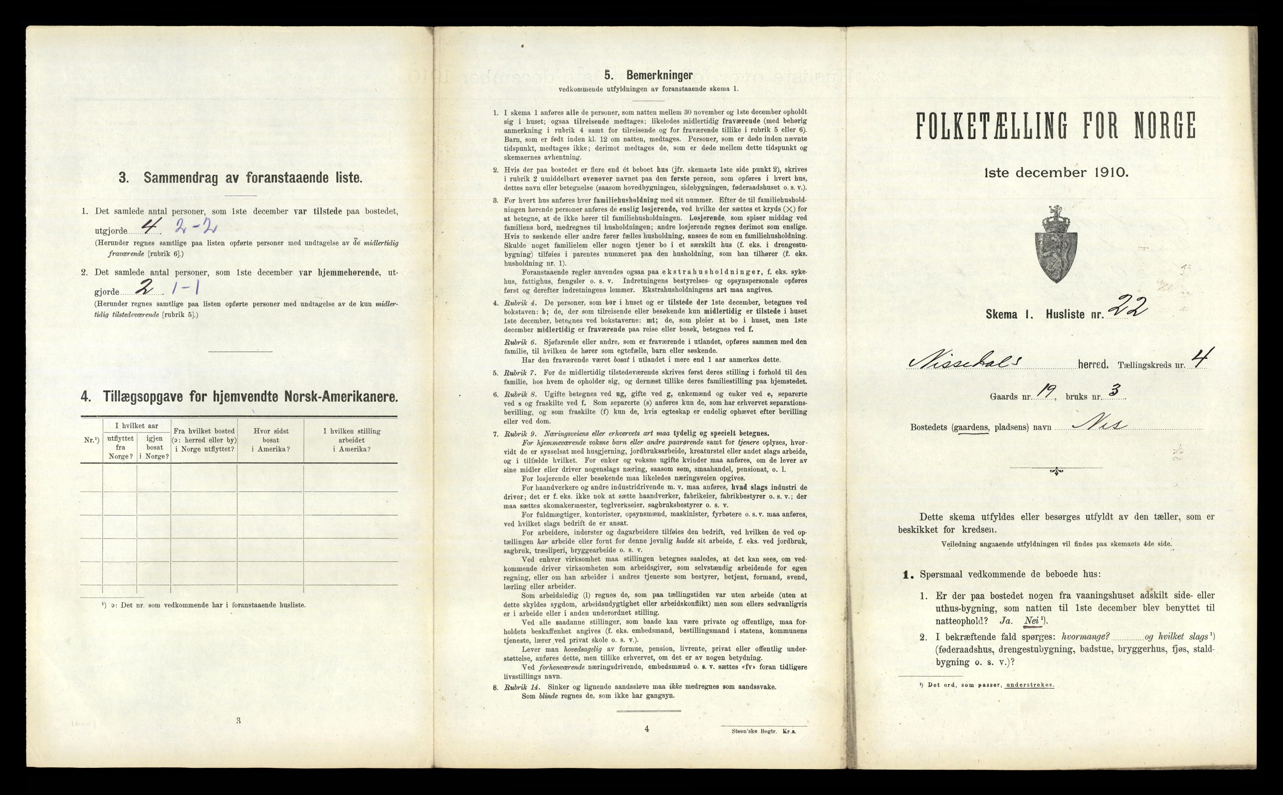 RA, 1910 census for Nissedal, 1910, p. 336