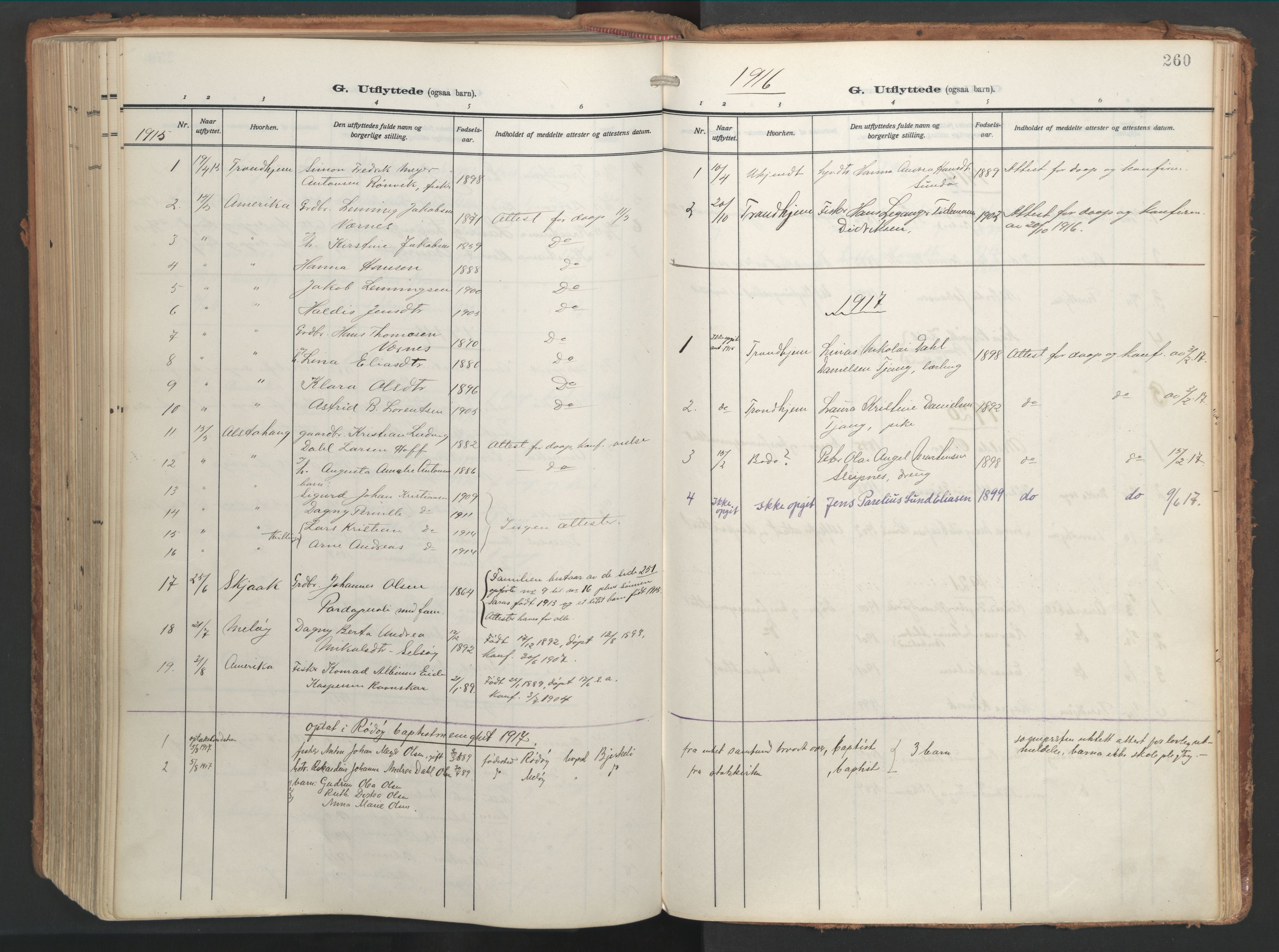 Ministerialprotokoller, klokkerbøker og fødselsregistre - Nordland, SAT/A-1459/841/L0614: Parish register (official) no. 841A17, 1911-1925, p. 260