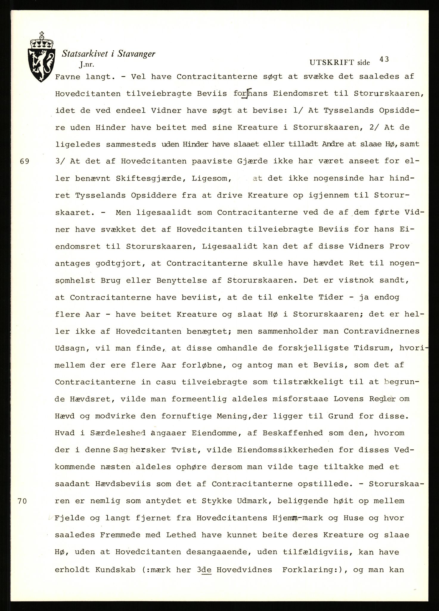 Statsarkivet i Stavanger, SAST/A-101971/03/Y/Yj/L0071: Avskrifter sortert etter gårdsnavn: Røden lille - Røvær, 1750-1930, p. 280