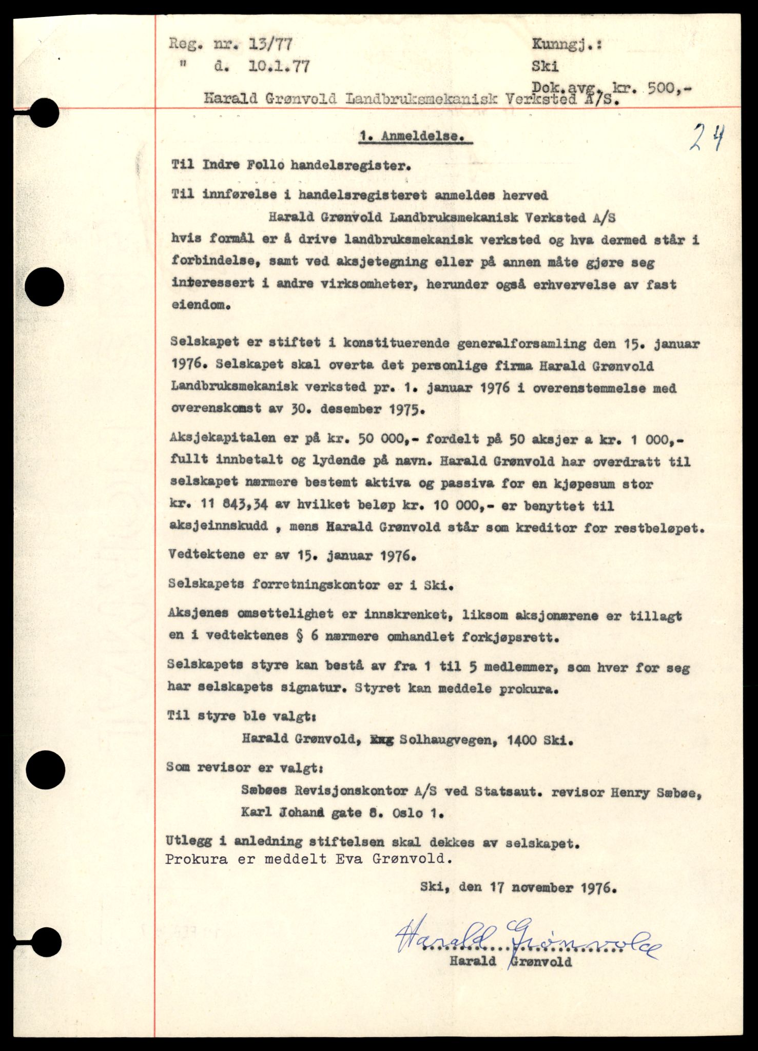 Indre Follo tingrett, SAT/A-10086/K/Kb/Kbb/L0025: Aksjeselskap, Grø - Hes, 1944-1990, p. 5