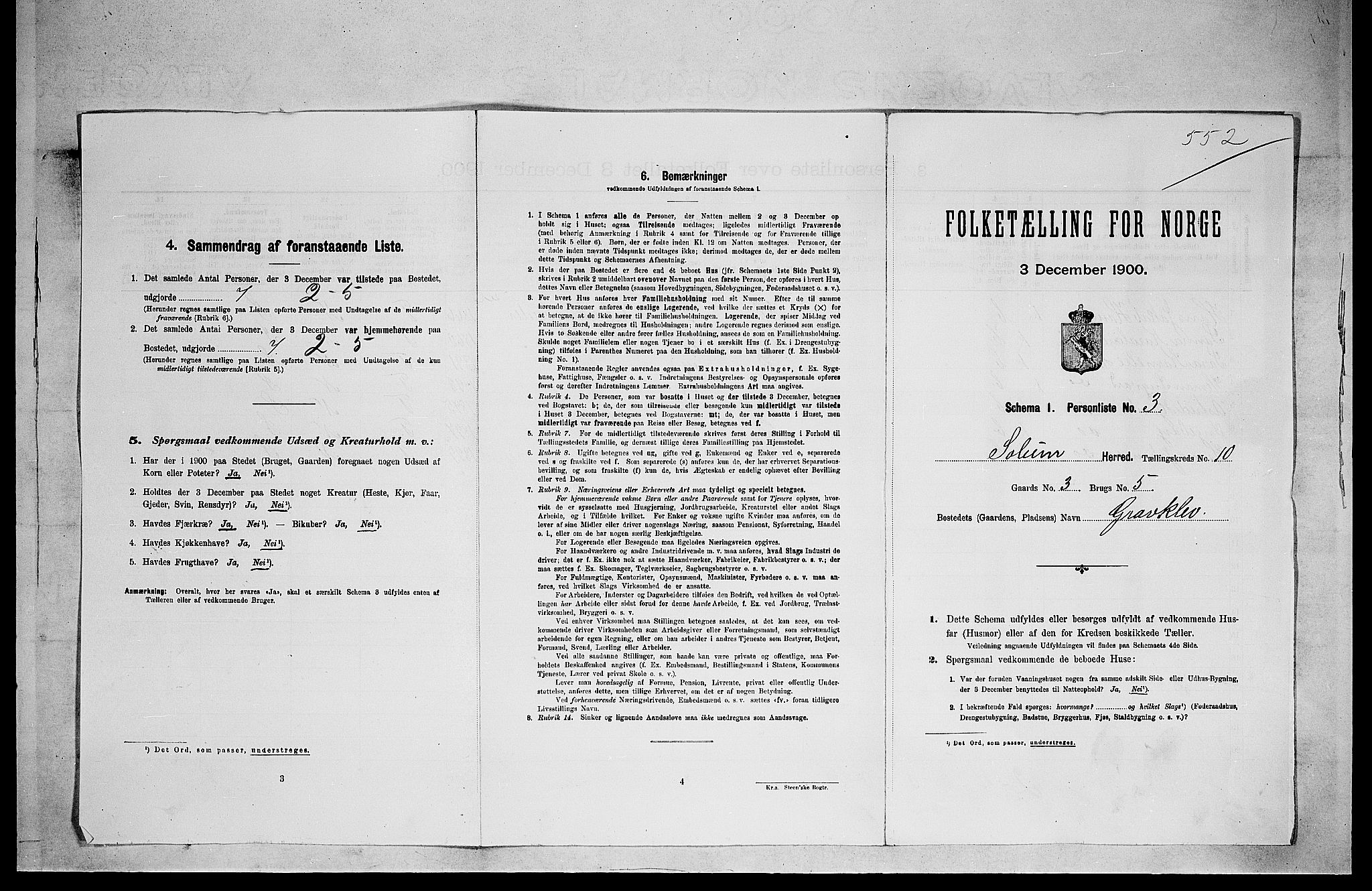 SAKO, 1900 census for Solum, 1900, p. 1650