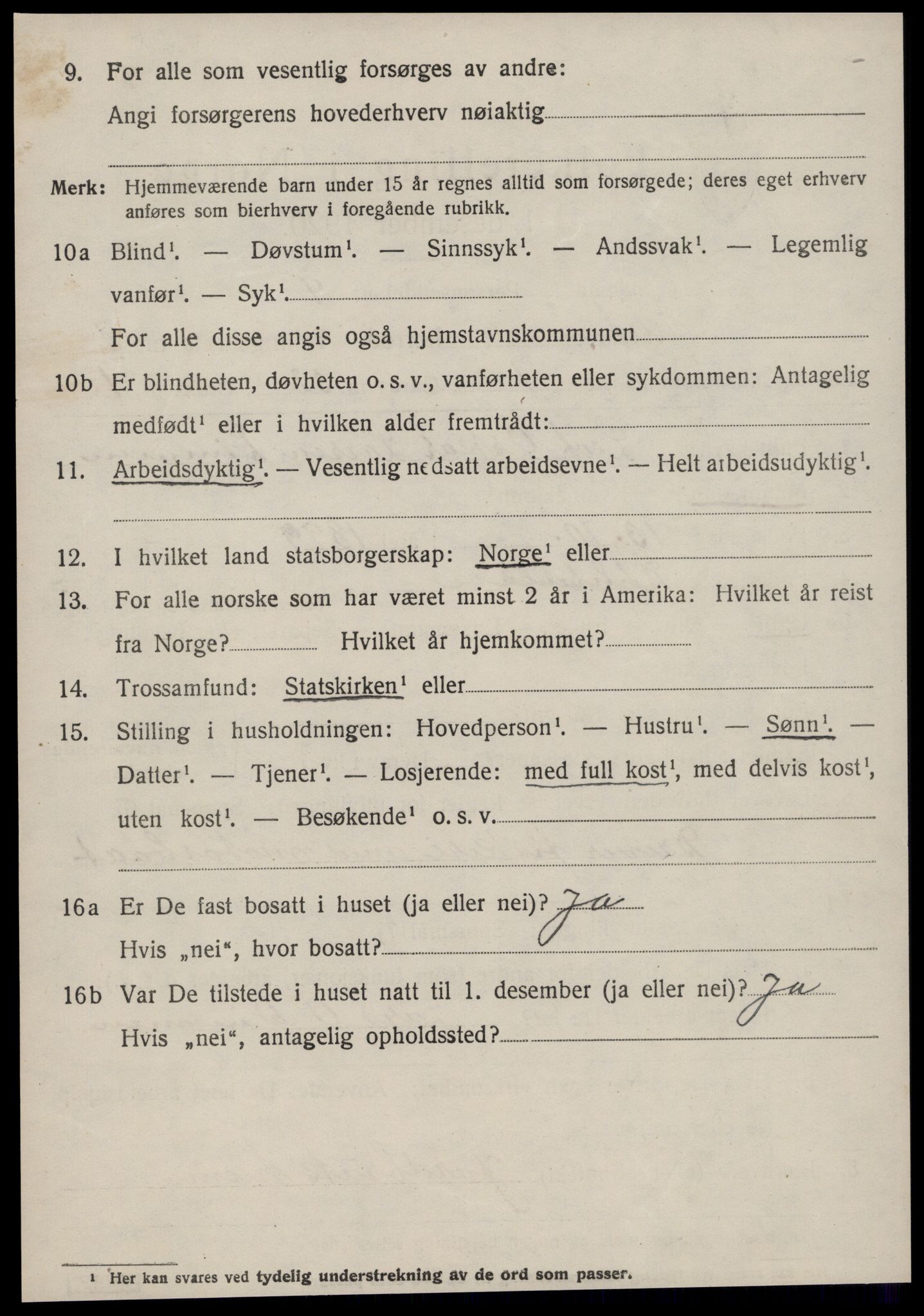 SAT, 1920 census for Ulstein, 1920, p. 4993