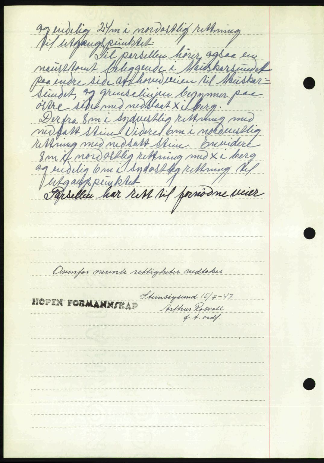 Nordmøre sorenskriveri, AV/SAT-A-4132/1/2/2Ca: Mortgage book no. A105, 1947-1947, Diary no: : 1631/1947