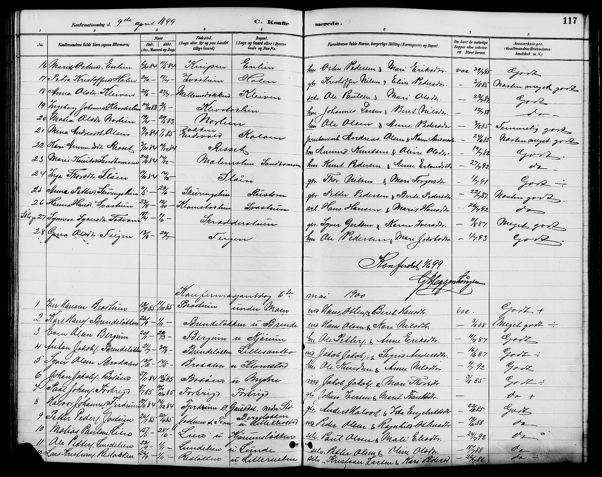 Nord-Fron prestekontor, SAH/PREST-080/H/Ha/Hab/L0006: Parish register (copy) no. 6, 1887-1914, p. 117