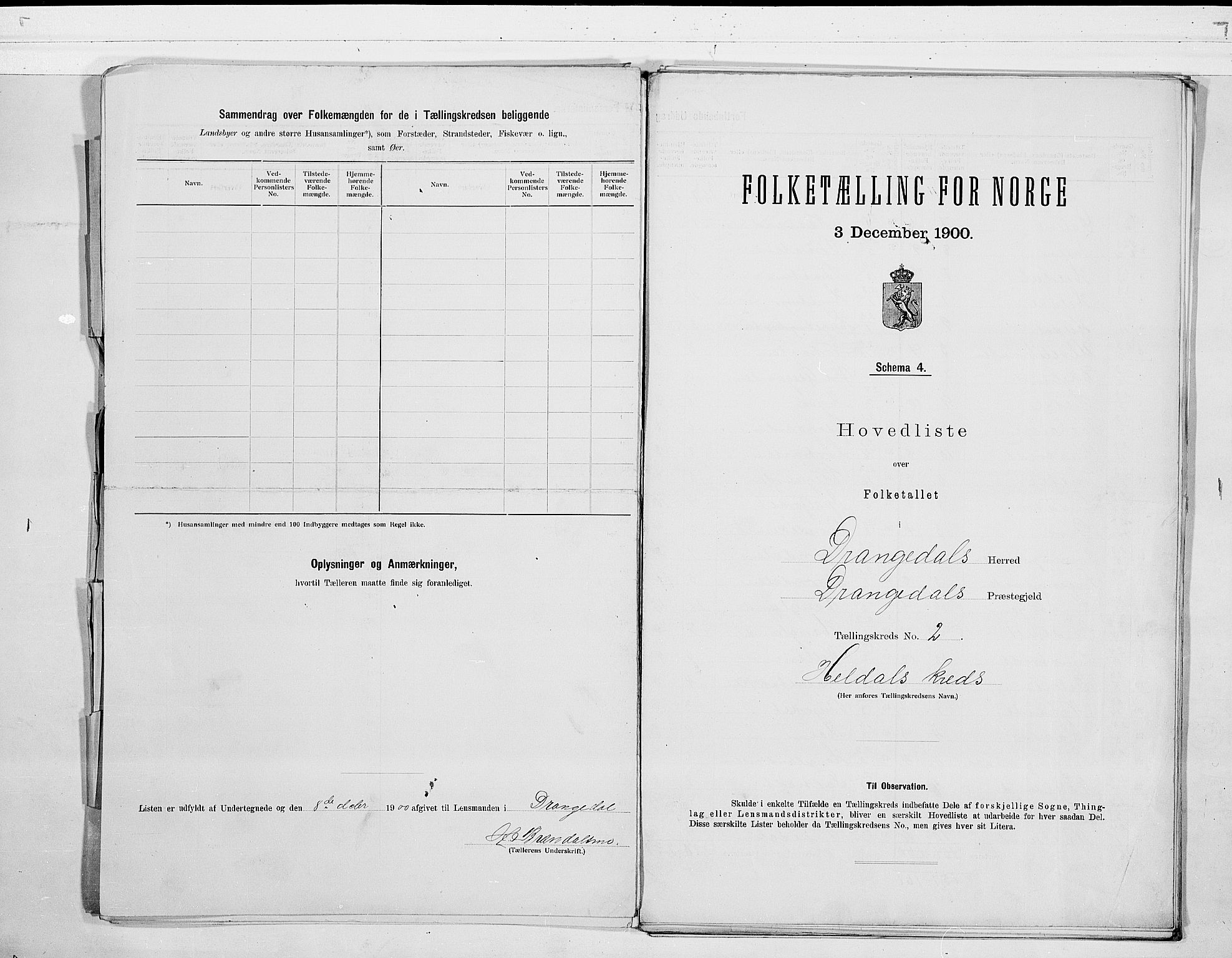 SAKO, 1900 census for Drangedal, 1900, p. 6