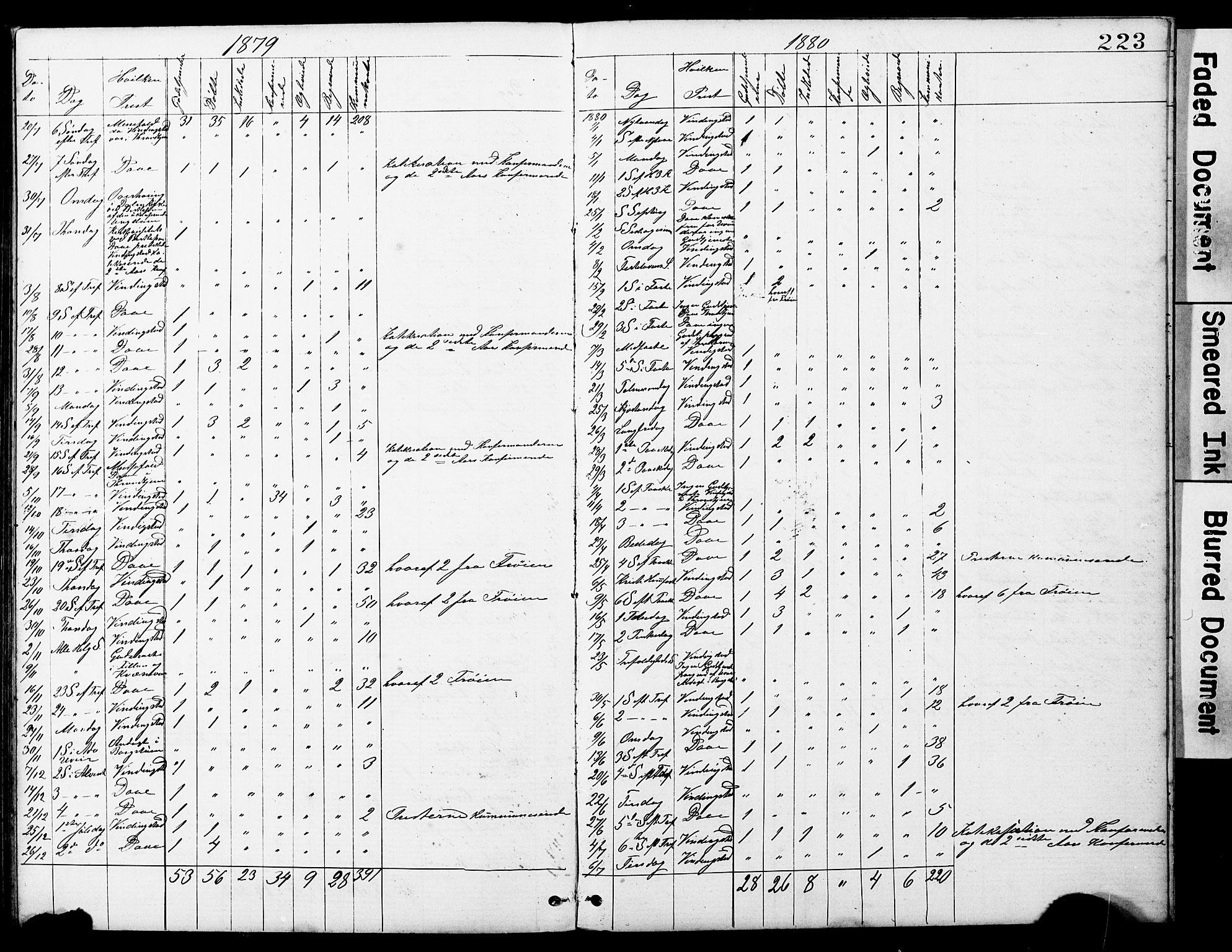 Ministerialprotokoller, klokkerbøker og fødselsregistre - Sør-Trøndelag, SAT/A-1456/634/L0541: Parish register (copy) no. 634C03, 1874-1891, p. 223