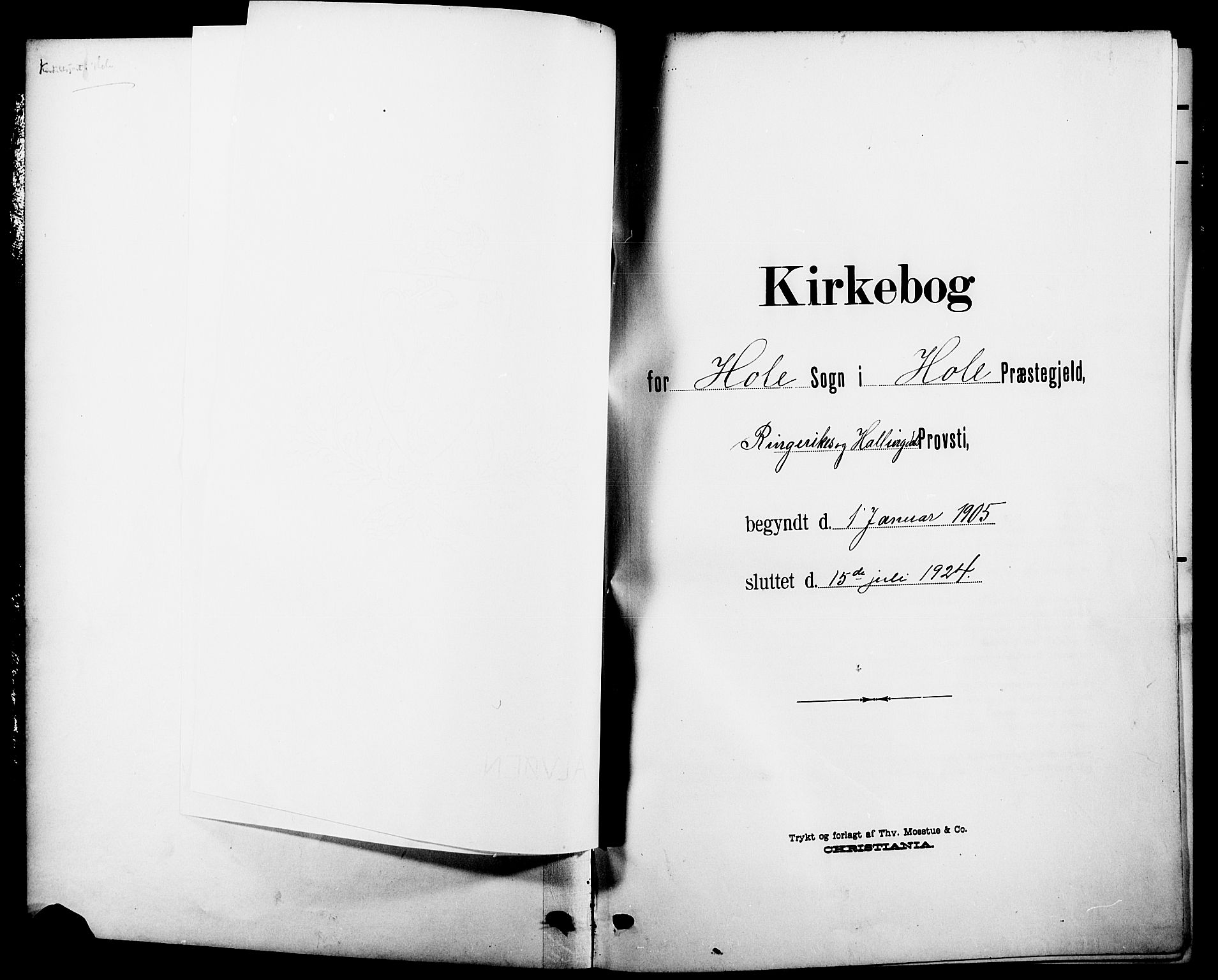 Hole kirkebøker, AV/SAKO-A-228/G/Ga/L0004: Parish register (copy) no. I 4, 1905-1924