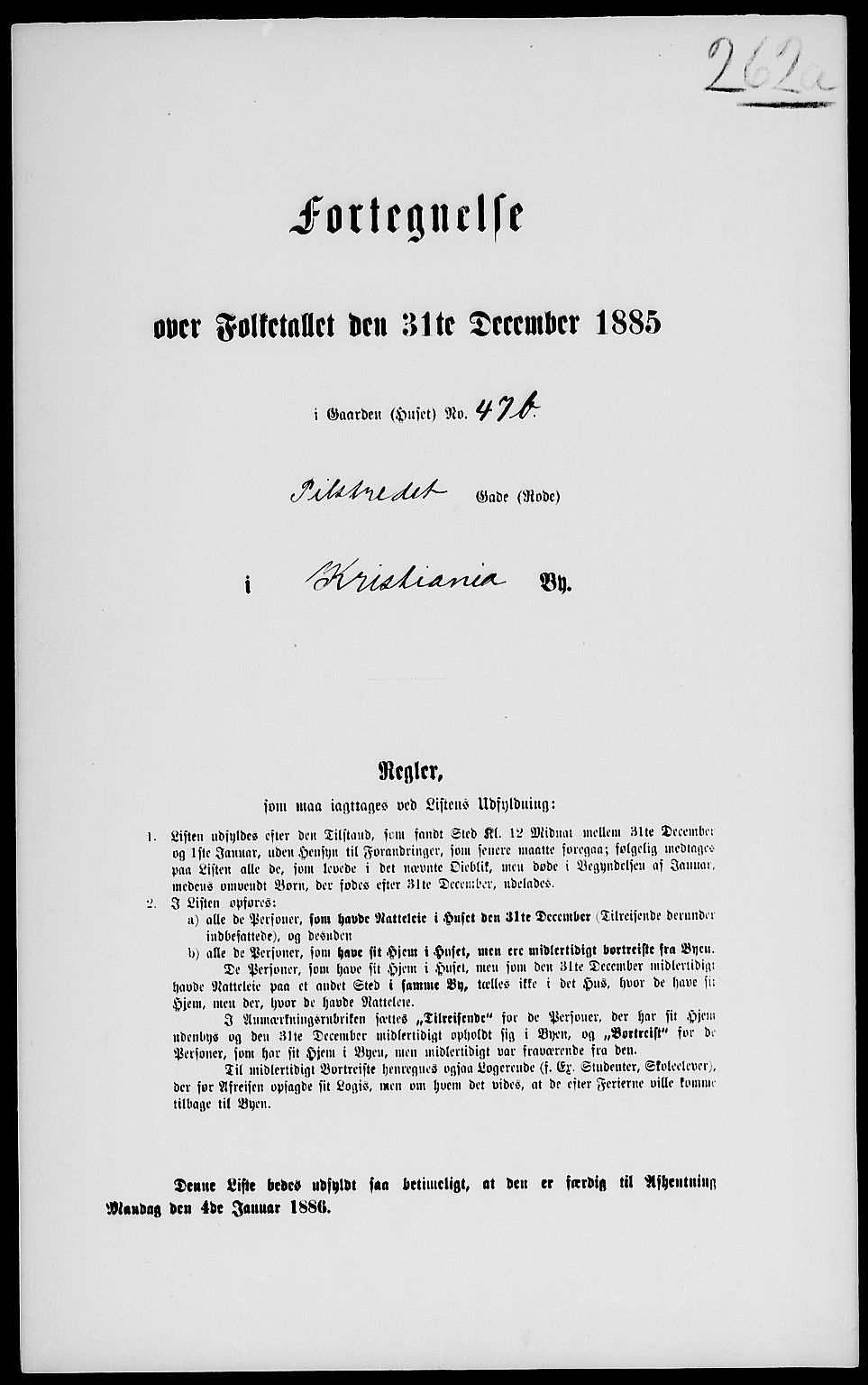 RA, 1885 census for 0301 Kristiania, 1885, p. 2258