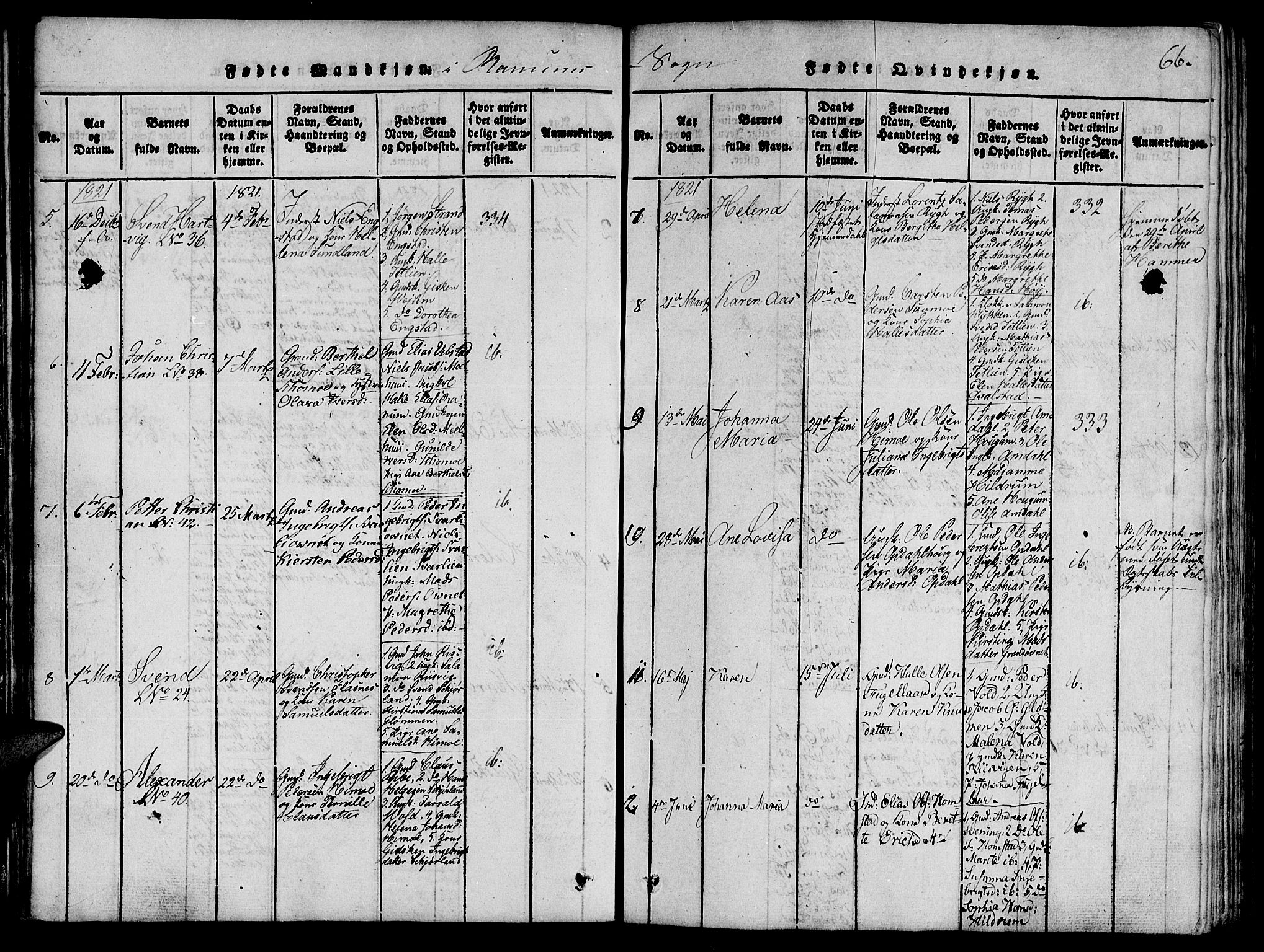 Ministerialprotokoller, klokkerbøker og fødselsregistre - Nord-Trøndelag, SAT/A-1458/764/L0546: Parish register (official) no. 764A06 /1, 1816-1823, p. 66