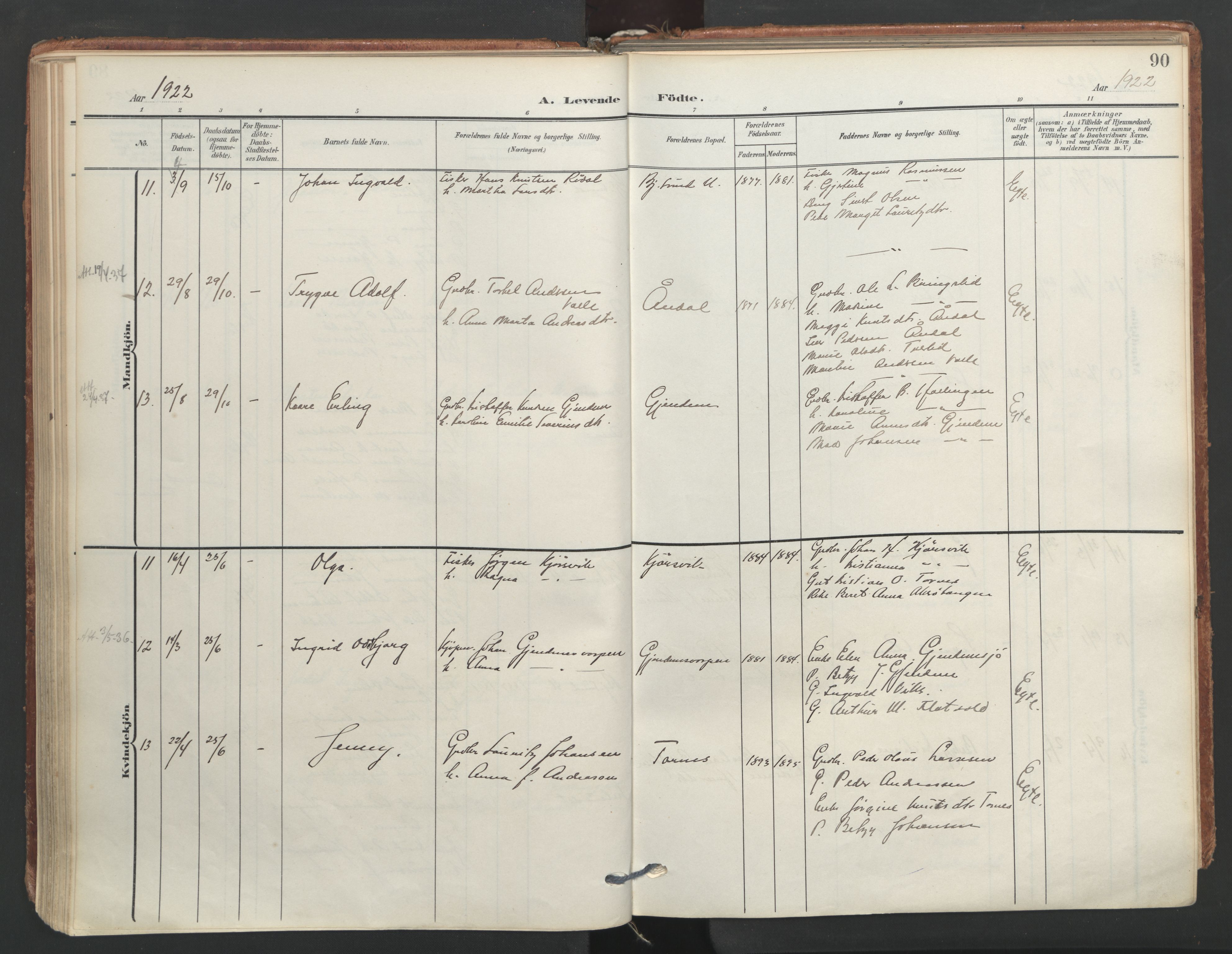 Ministerialprotokoller, klokkerbøker og fødselsregistre - Møre og Romsdal, AV/SAT-A-1454/565/L0751: Parish register (official) no. 565A05, 1905-1979, p. 90