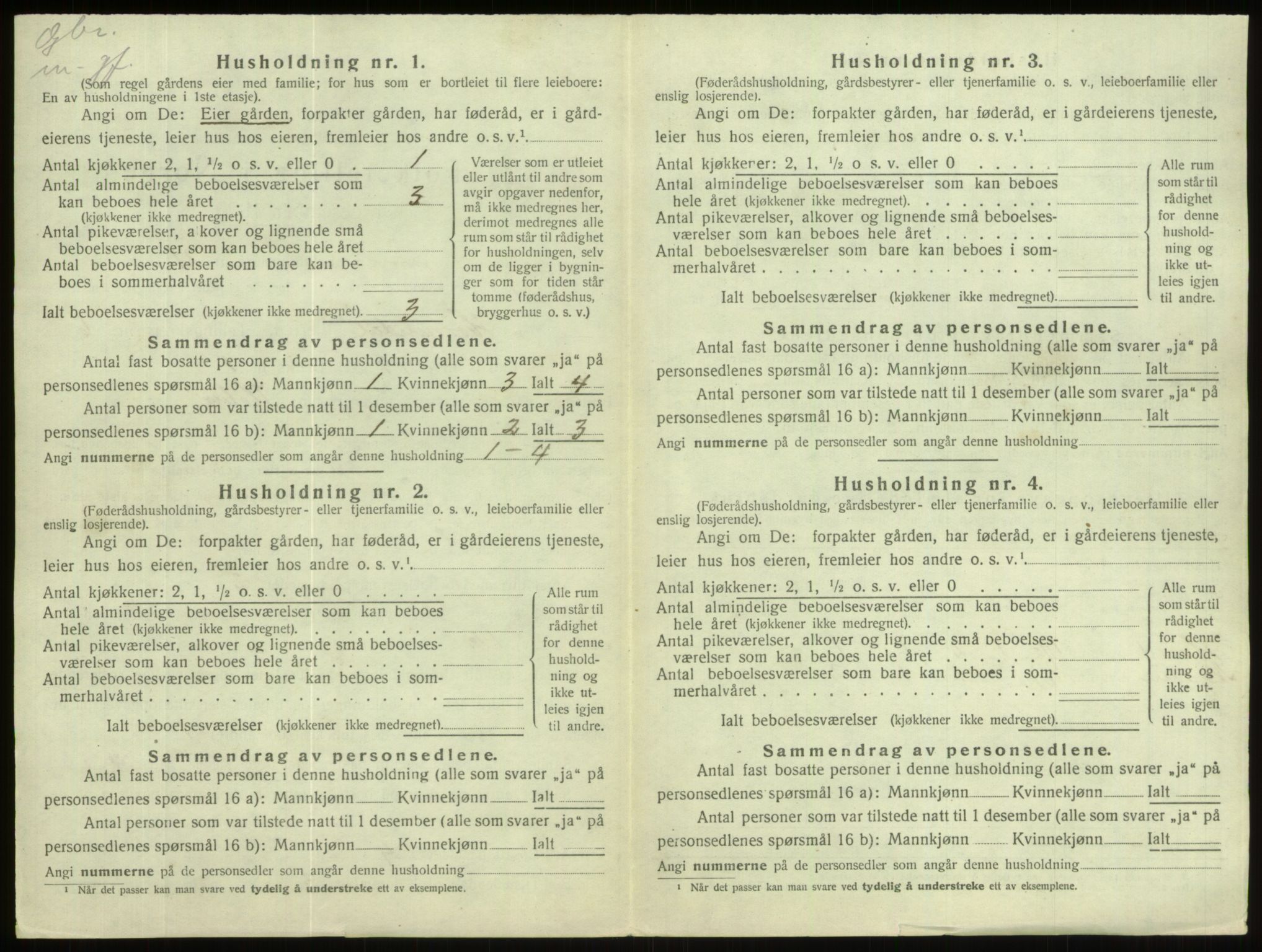 SAB, 1920 census for Hornindal, 1920, p. 469