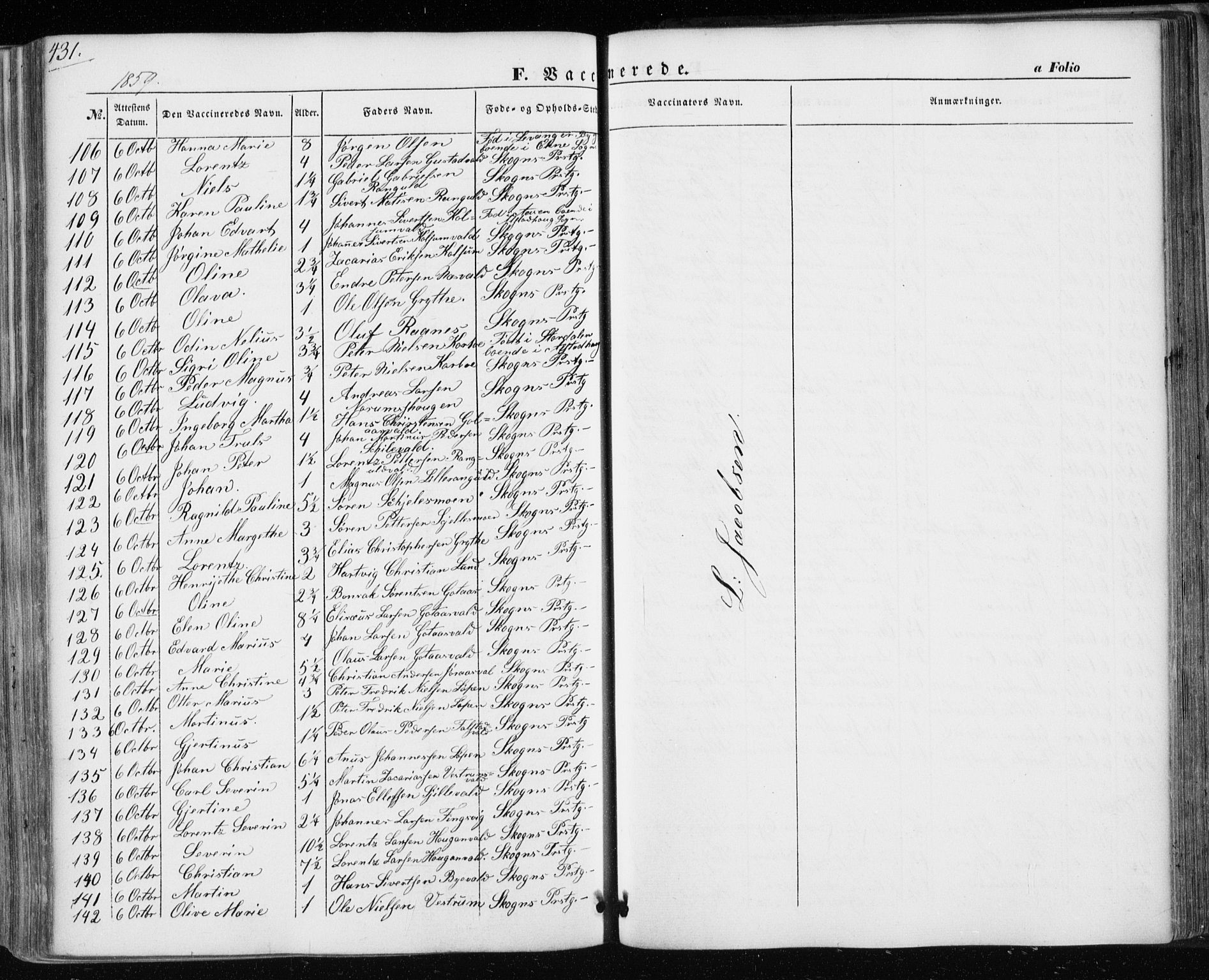 Ministerialprotokoller, klokkerbøker og fødselsregistre - Nord-Trøndelag, SAT/A-1458/717/L0154: Parish register (official) no. 717A07 /1, 1850-1862, p. 431