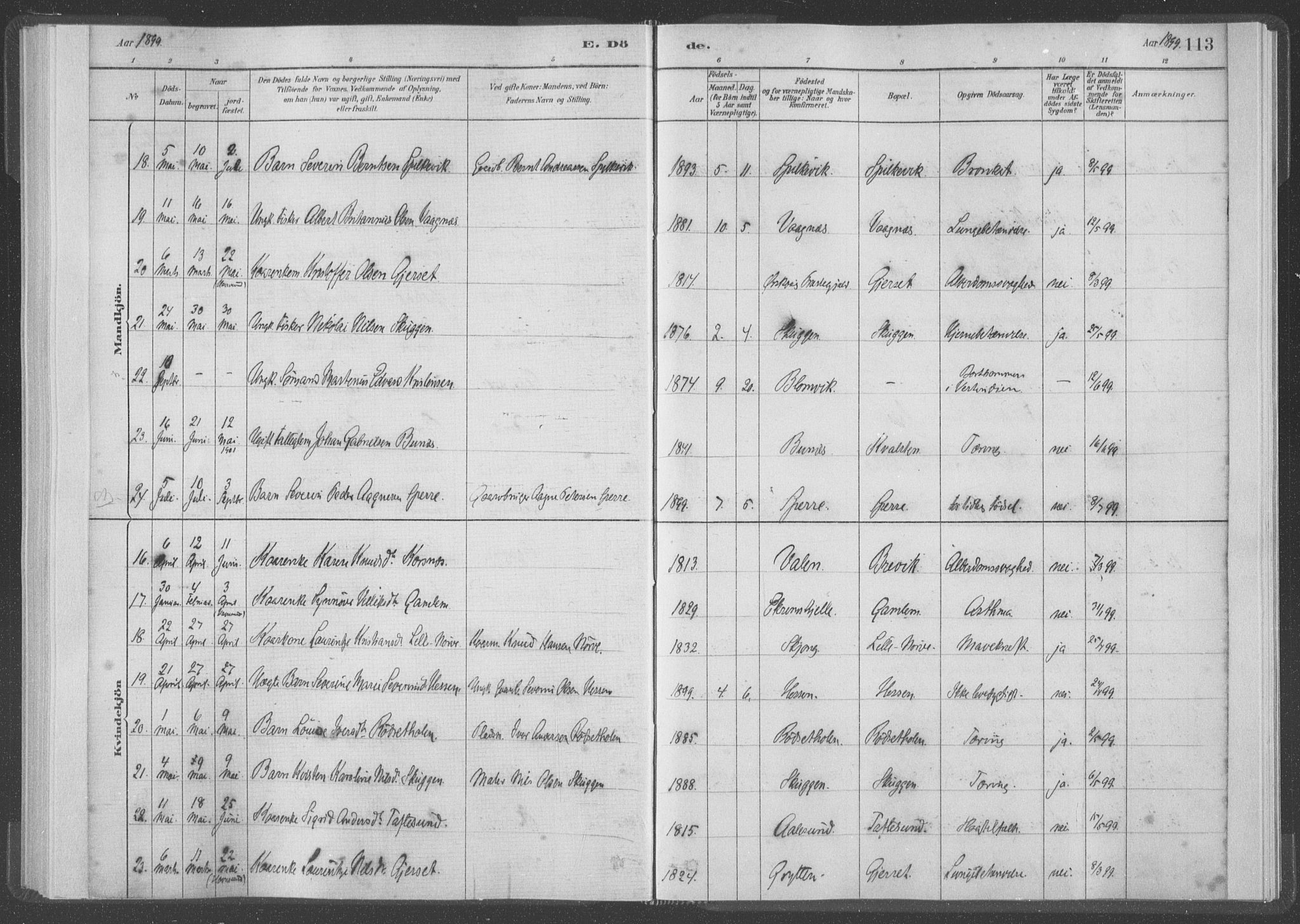 Ministerialprotokoller, klokkerbøker og fødselsregistre - Møre og Romsdal, AV/SAT-A-1454/528/L0403: Parish register (official) no. 528A13I, 1880-1947, p. 113