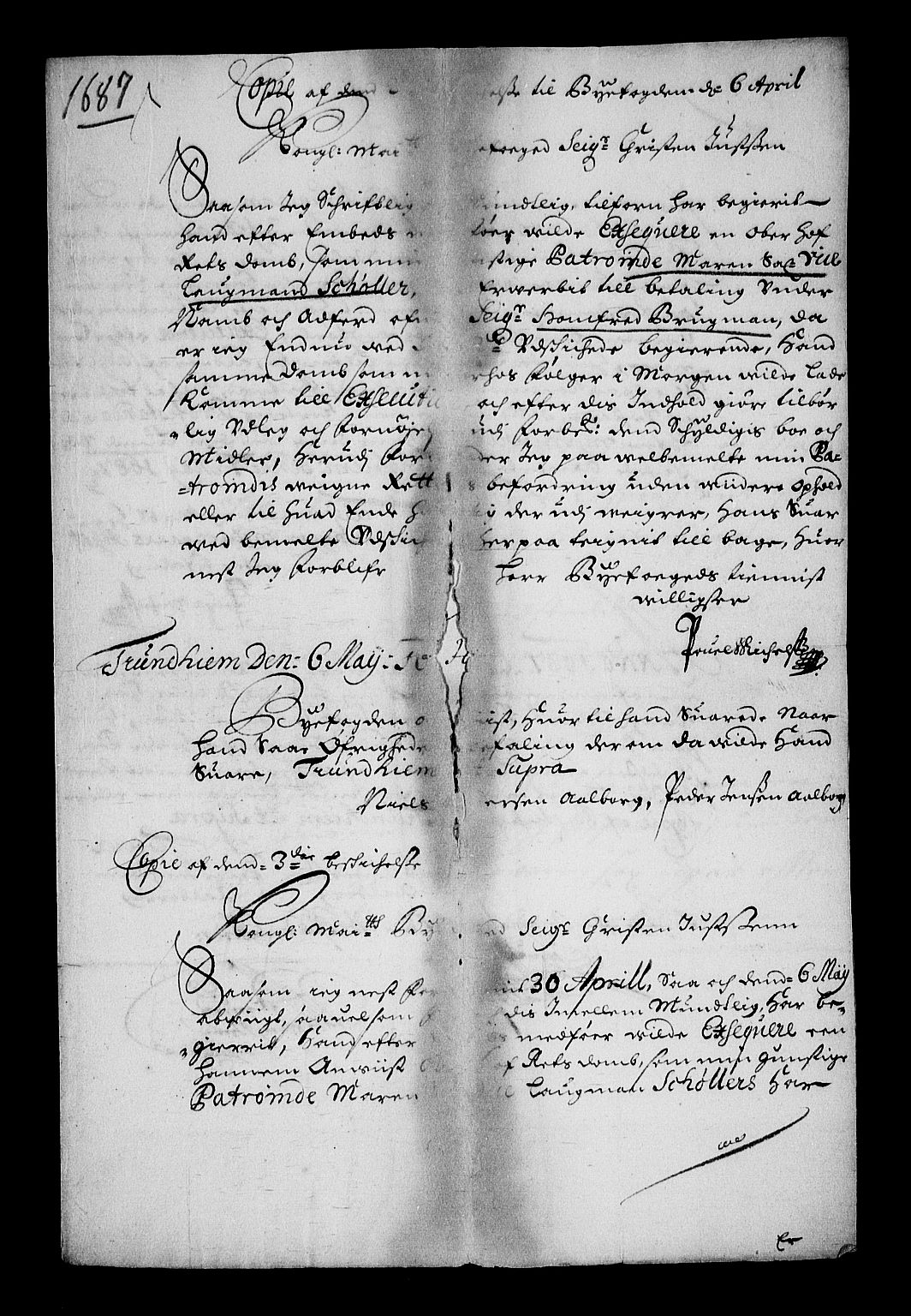 Stattholderembetet 1572-1771, RA/EA-2870/Af/L0001: Avskrifter av vedlegg til originale supplikker, nummerert i samsvar med supplikkbøkene, 1683-1687, p. 121
