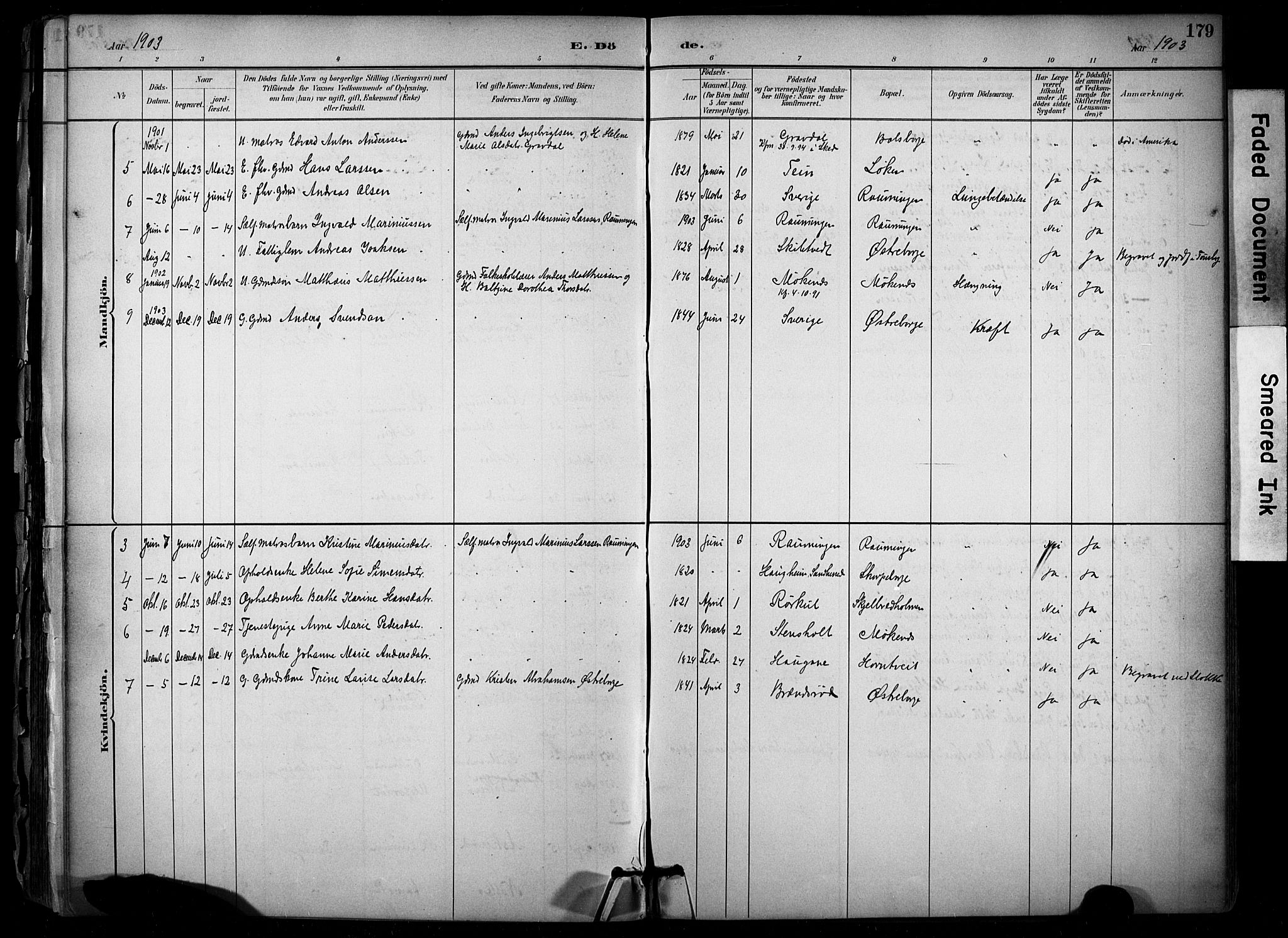Stokke kirkebøker, SAKO/A-320/F/Fb/L0001: Parish register (official) no. II 1, 1884-1910, p. 179