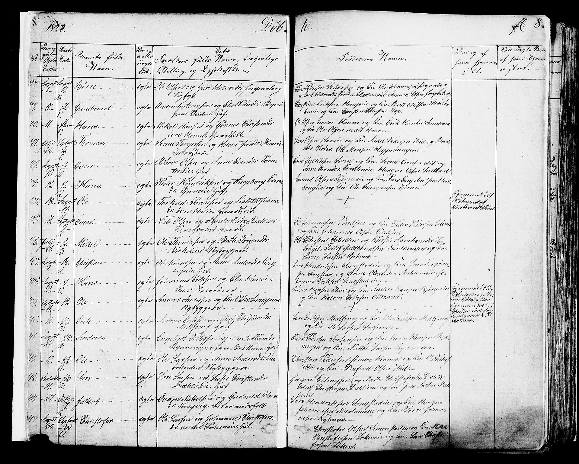 Ringsaker prestekontor, AV/SAH-PREST-014/K/Ka/L0007: Parish register (official) no. 7A, 1826-1837, p. 8