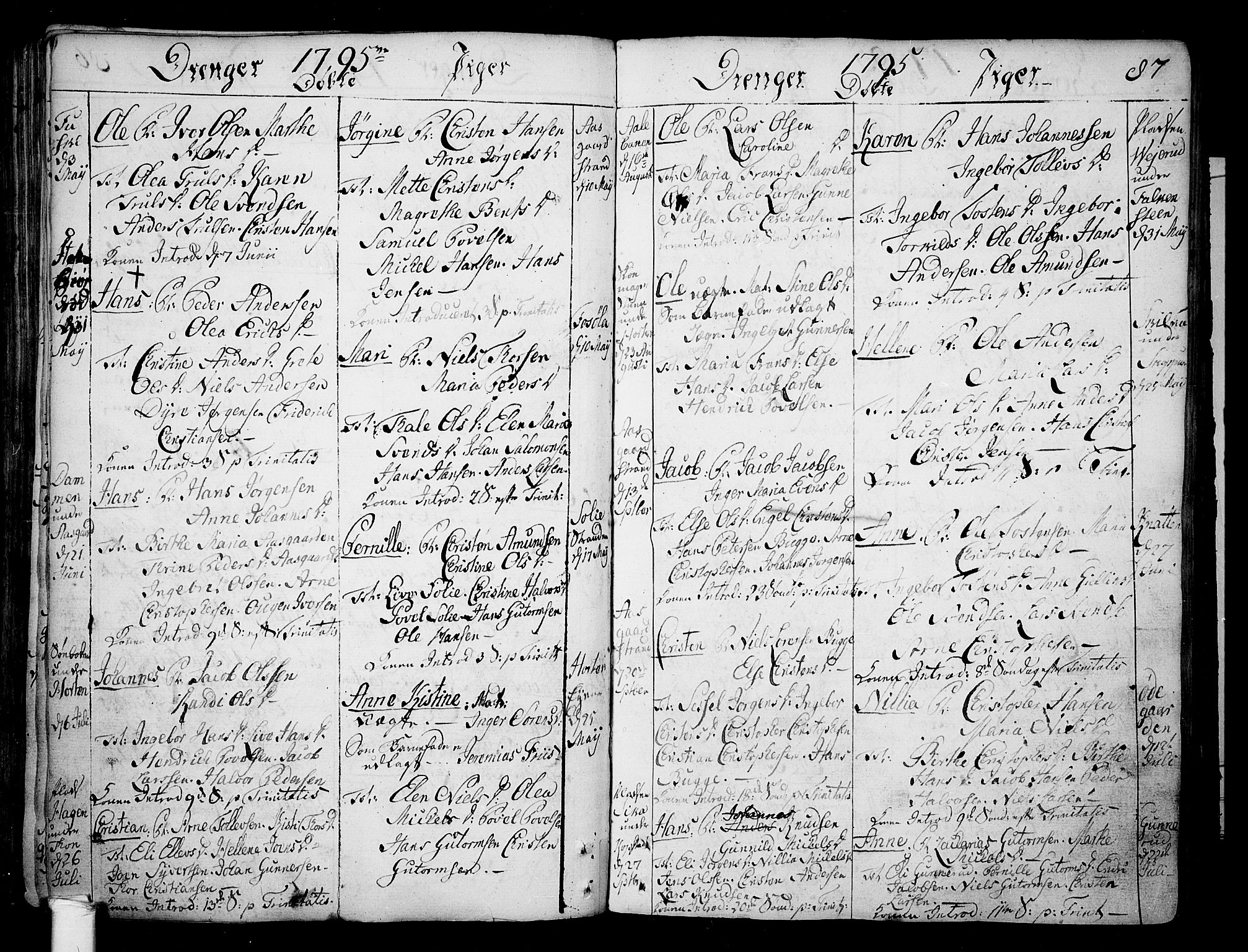 Borre kirkebøker, SAKO/A-338/F/Fa/L0002: Parish register (official) no. I 2, 1752-1806, p. 87