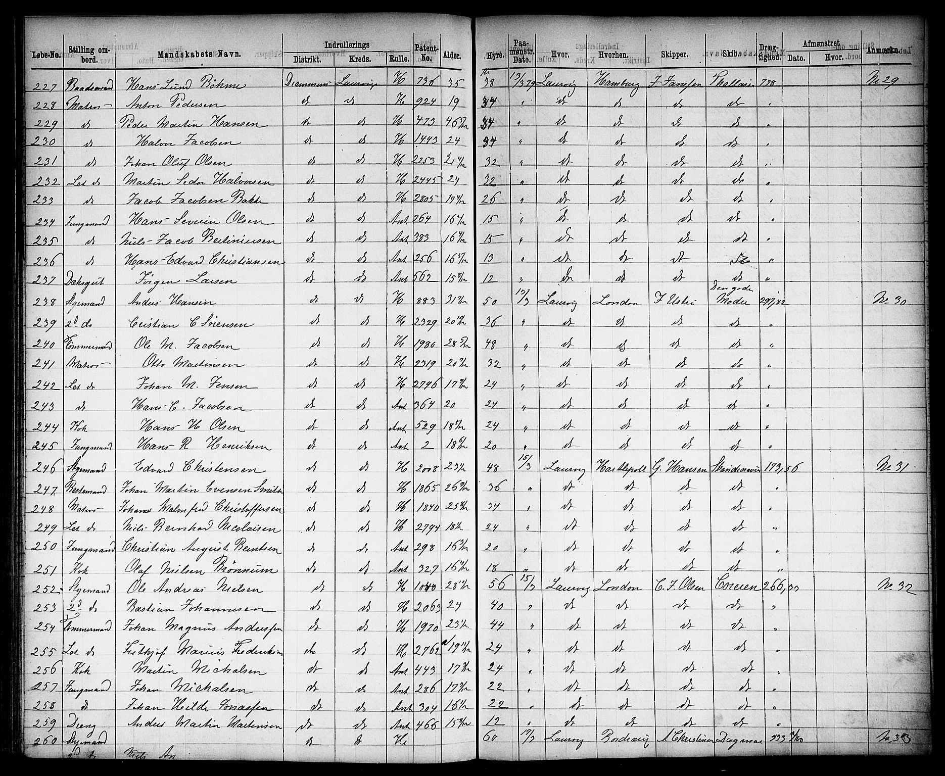 Drammen innrulleringsdistrikt, SAKO/A-781/H/Ha/L0002: Mønstringsjournal, 1870-1882, p. 342