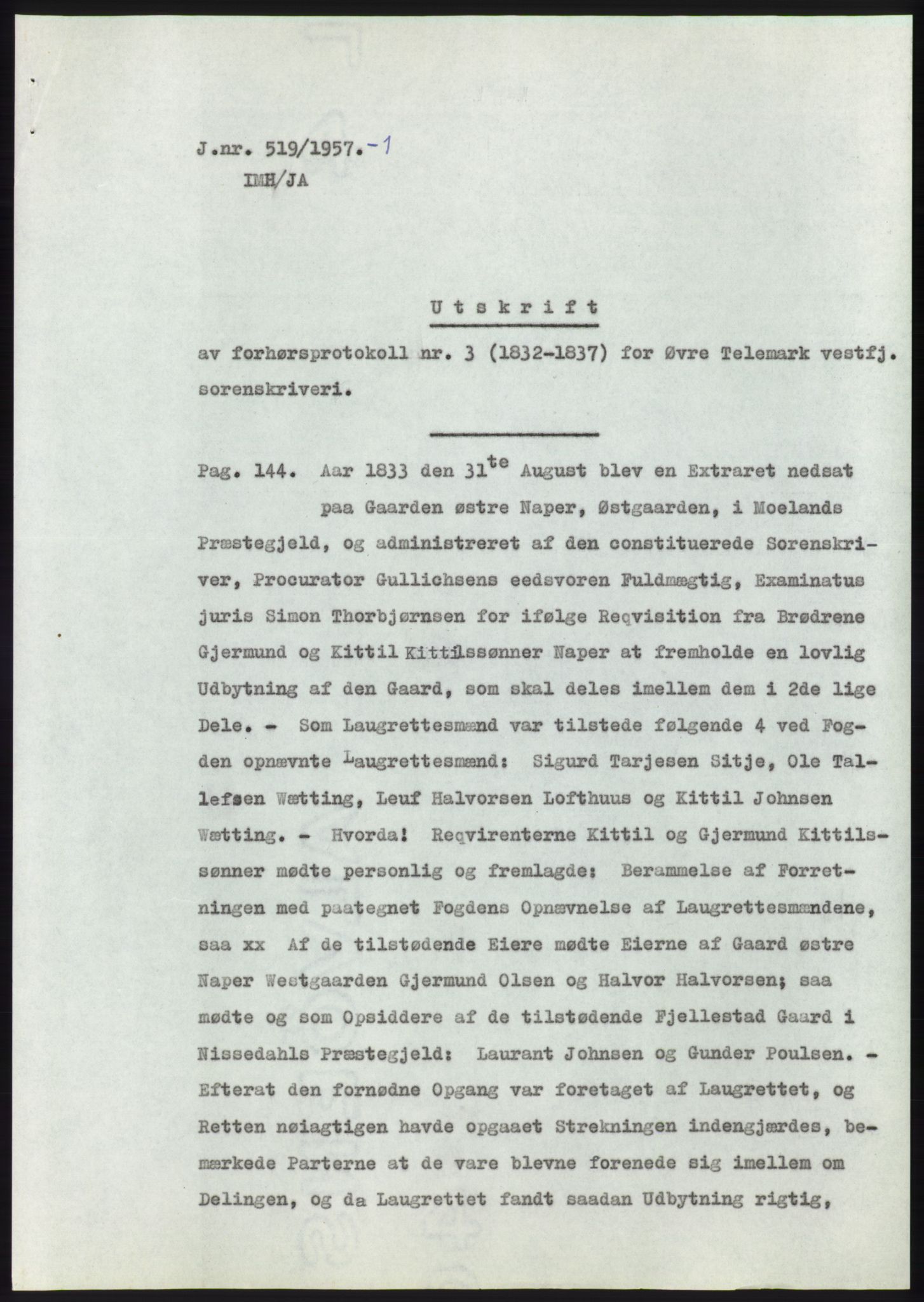 Statsarkivet i Kongsberg, SAKO/A-0001, 1957, p. 172